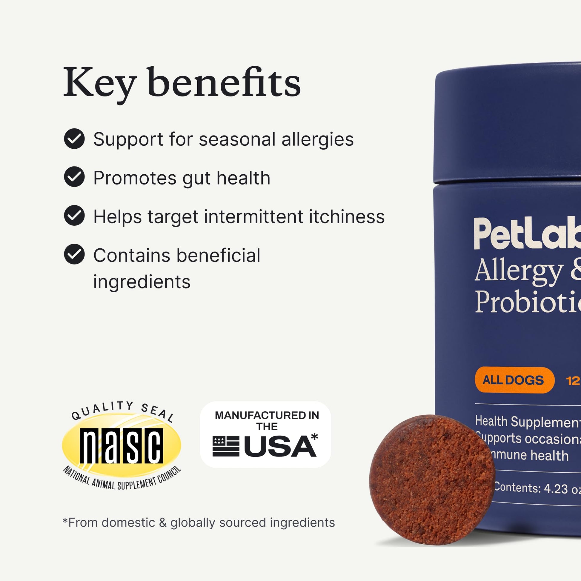PetLab Co. Allergy & Immune Probiotics for Dogs, Support Seasonal Allergies, Gut & Digestive Health - Pork Flavor - 30 Soft Chews - Packaging May Vary PetLab Co. uk supplements