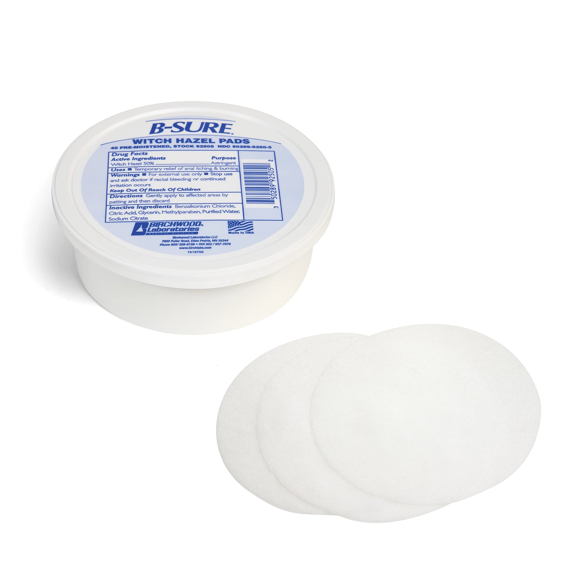 B-Sure Pre-Moistened Witch Hazel Pads, 40 Count B-Sure uk supplements