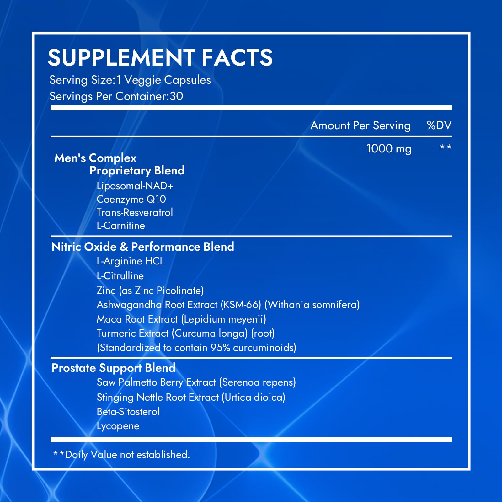 Aureph Vantique Men's NAD+ Supplement with Resveratrol, CoQ10, L-Citrulline & Lycopene - Nitric Oxide Support, Prostate Care, Anti-Aging, Stamina & Cellular Energy Boost 60 Capsules Aureph uk supplements