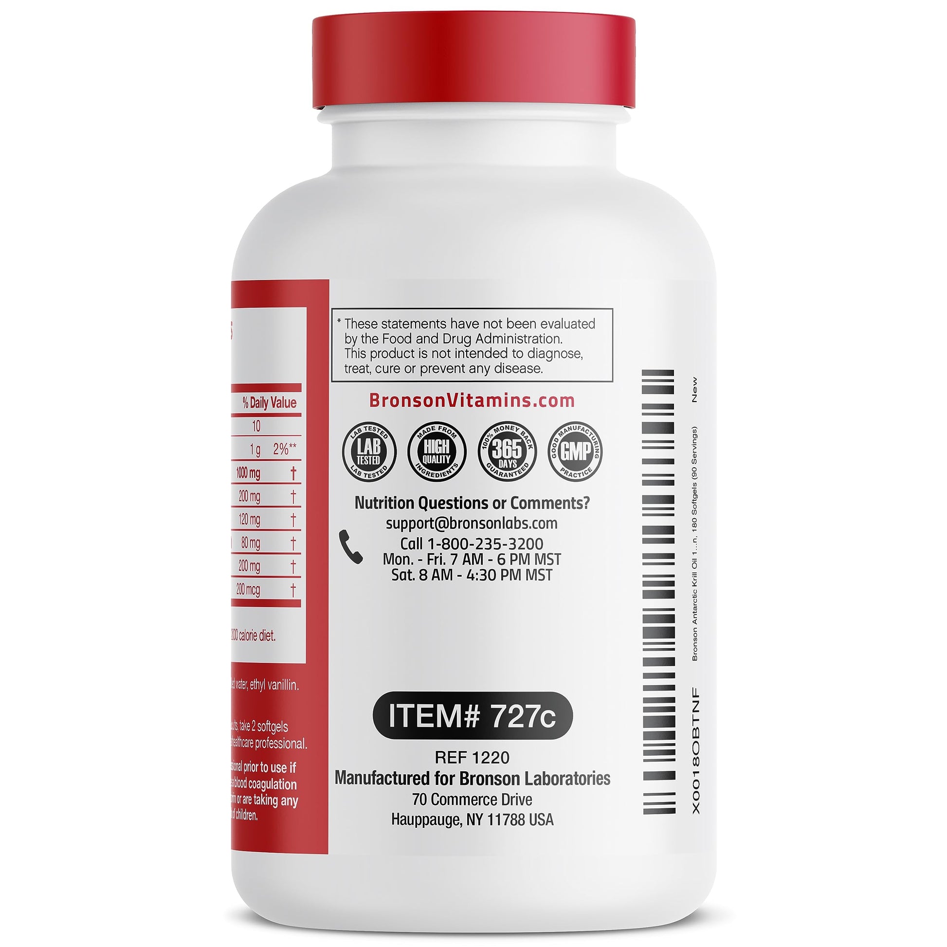 Bronson Antarctic Krill Oil 1000 mg with Omega-3s EPA, DHA, Astaxanthin and Phospholipid Bronson uk supplements