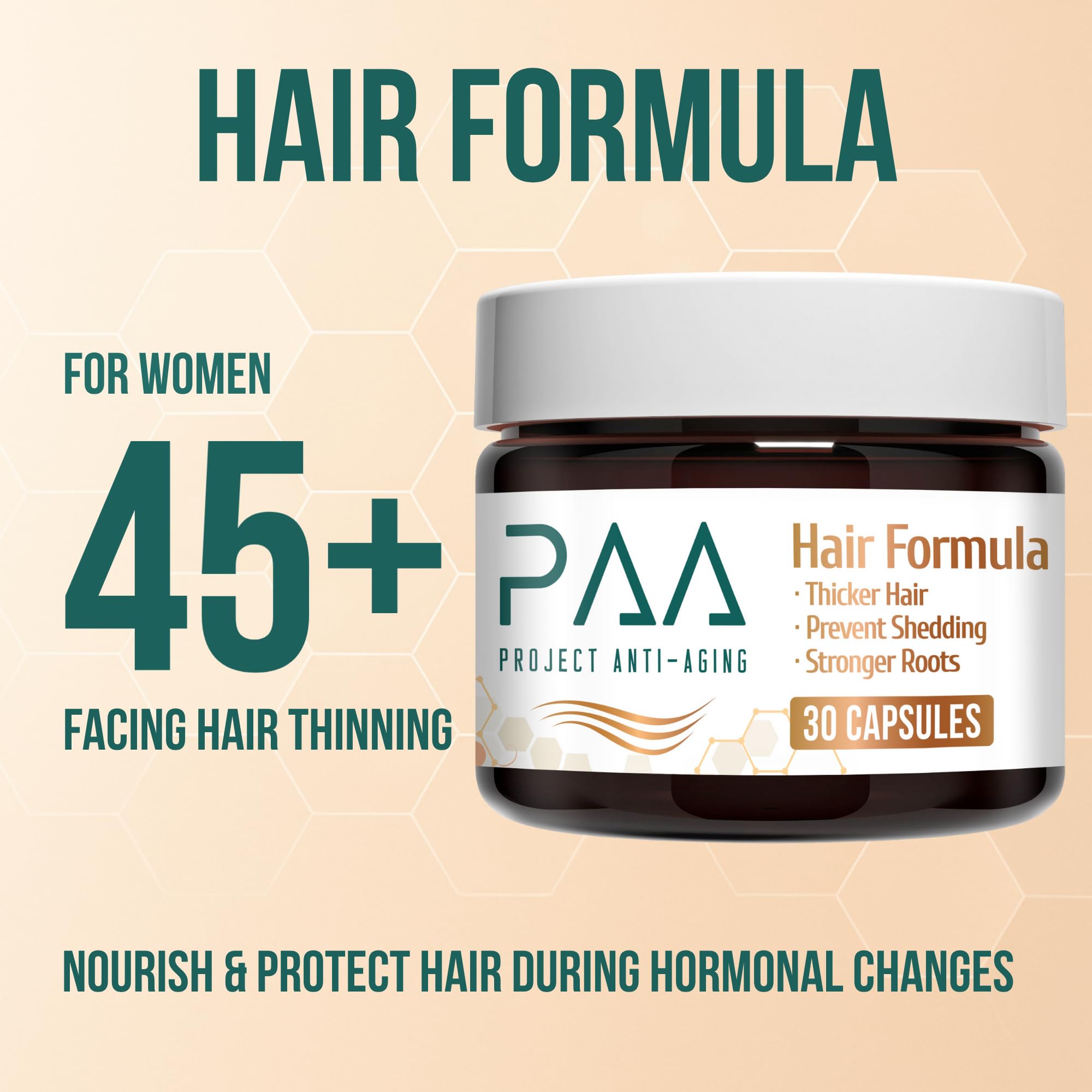 Project Anti-Aging Menopause Hair Don’t Care – Hair Growth Vitamins for Women 40+ to Support Thinning, Volume, Skin & Nails – Nutrient-Rich Supplement for Stronger, Fuller – Visible Results Project Anti-Aging uk supplements