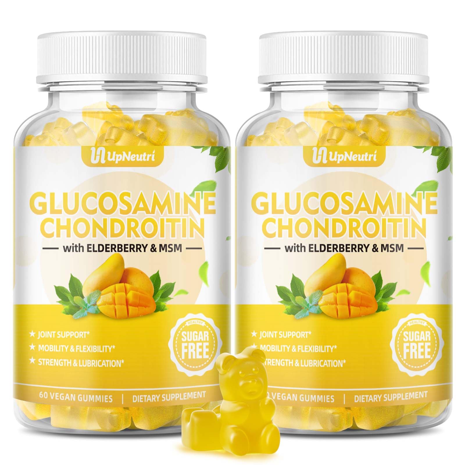 Sugar Free Glucosamine Chondroitin Gummies, Extra Strength 1500mg Glucosamine UPNEUTRI uk supplements
