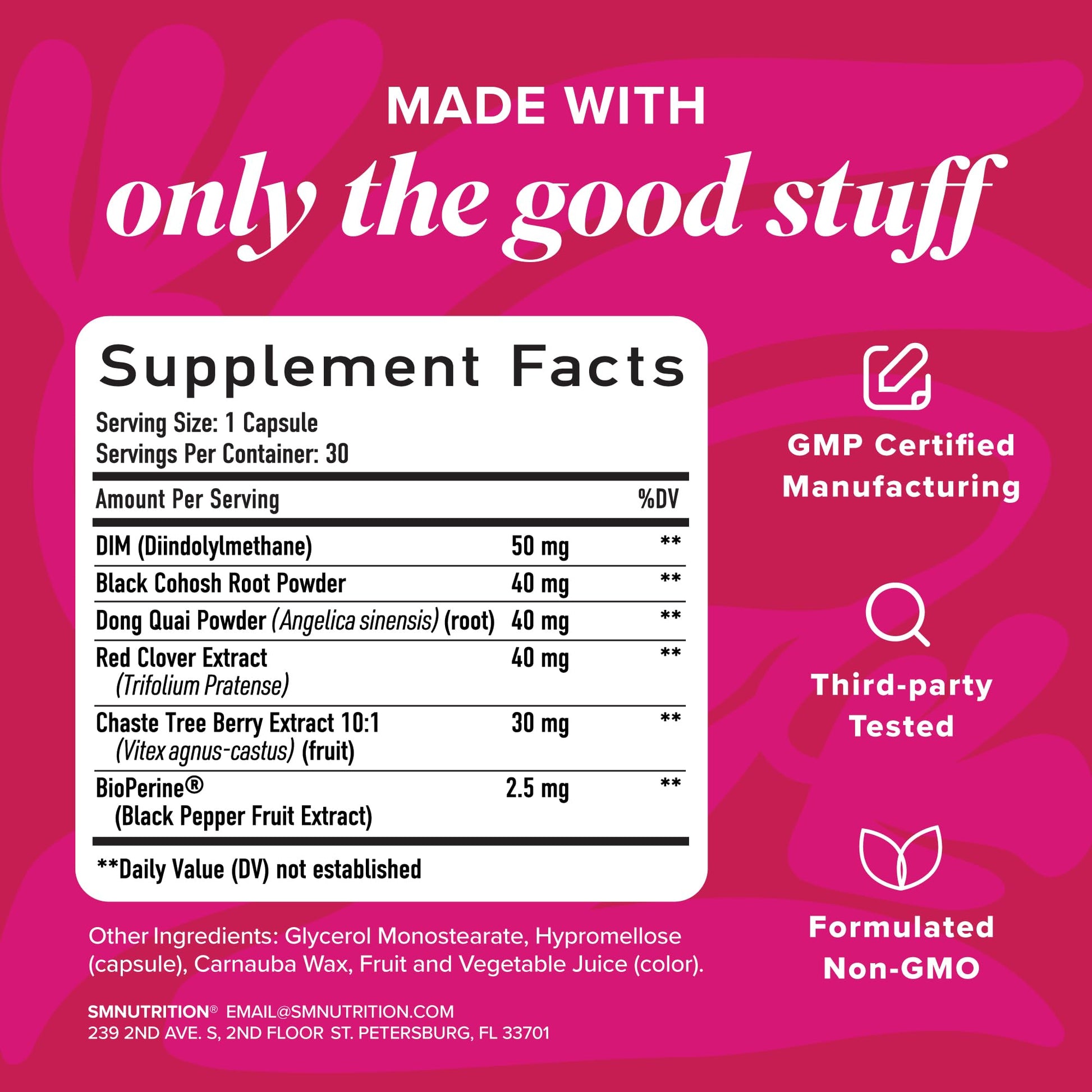 Menopause Vitamins Beadlets with Black Cohosh, Red Clover & More | Hot Flashes, Night Sweats & Mood Support | Menopause Supplements for Women with Dong Quai, Chaste Tree Berry & DIM | Non-GMO 30ct SMNutrition uk supplements