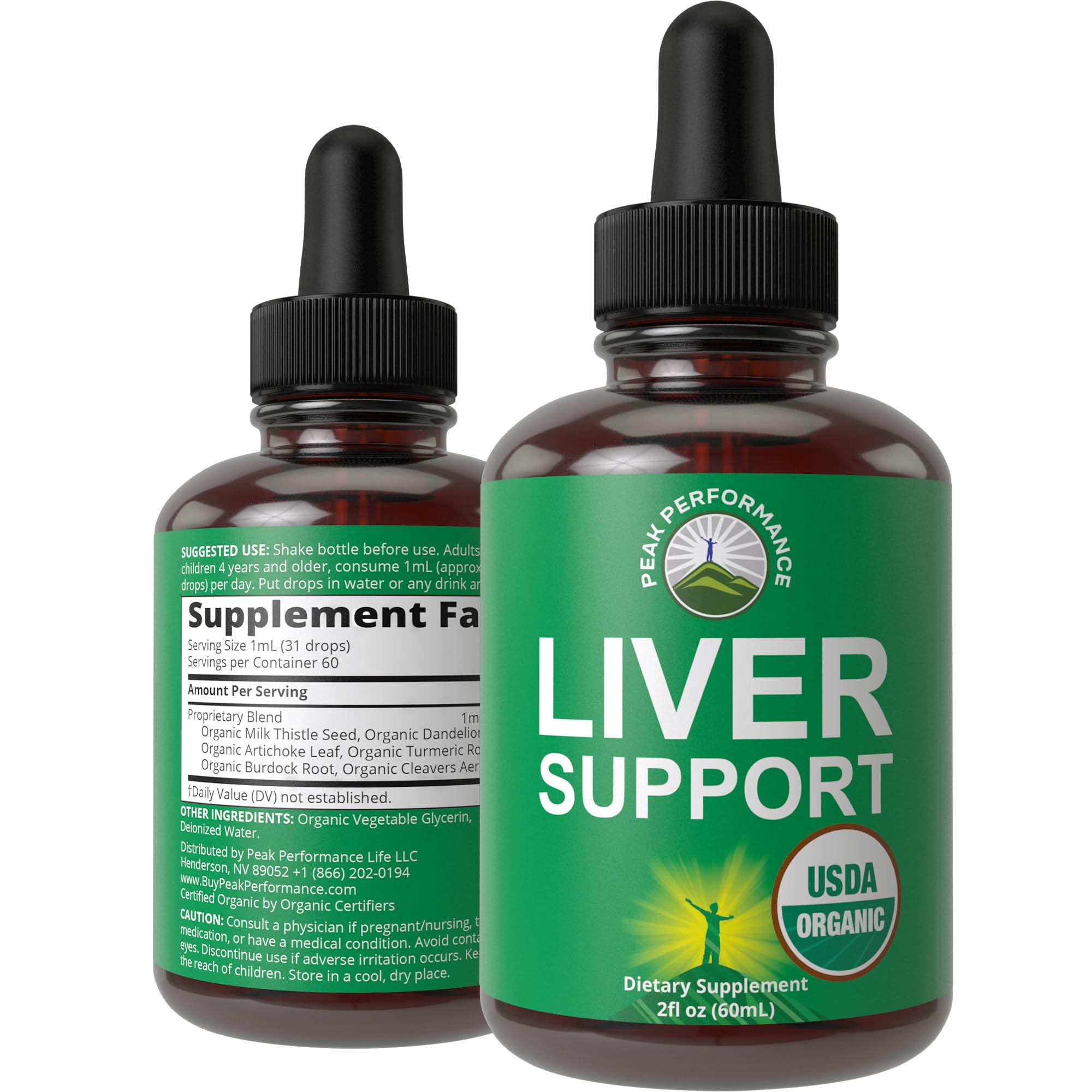 USDA Organic Liver Cleanse Detox & Repair. 6-in-1 Liquid Drops with Organic Milk Thistle, Artichoke Extract, and More. Zero Sugar, Liver Health Support Tincture Supplement Alternative to Capsules Peak Performance uk supplements