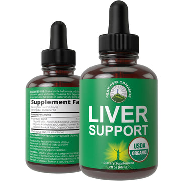 USDA Organic Liver Cleanse Detox & Repair. 6-in-1 Liquid Drops with Organic Milk Thistle, Artichoke Extract, and More. Zero Sugar, Liver Health Support Tincture Supplement Alternative to Capsules Peak Performance uk supplements