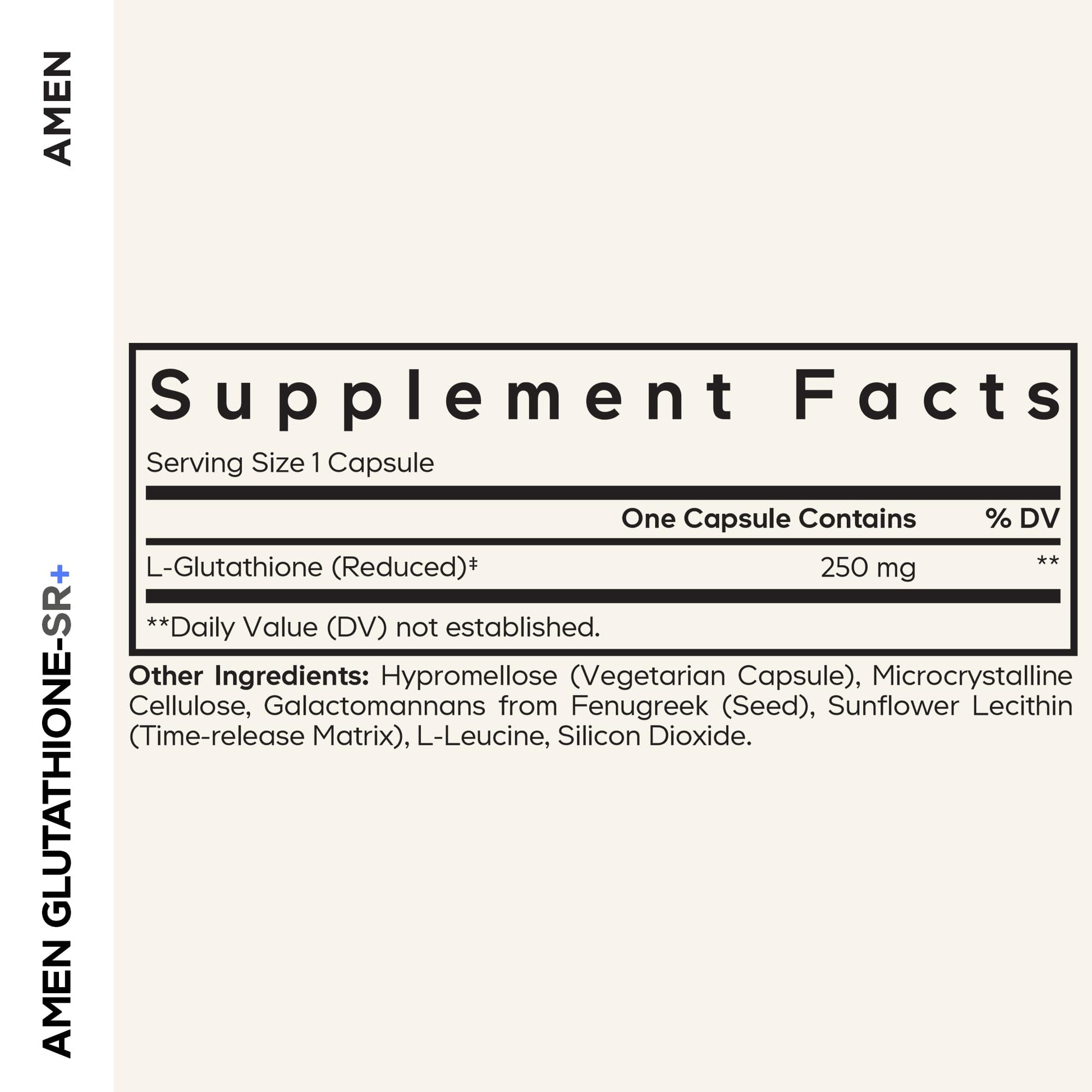 Amen Glutathione-SR+ Advanced Sustained-Release Supplement - 2-Month Supply - Reduced L-Glutathione - Galactomannans Fenugreek Seed - Time-Reduced Matrix - Non-GMO - 60 Capsules Amen uk supplements