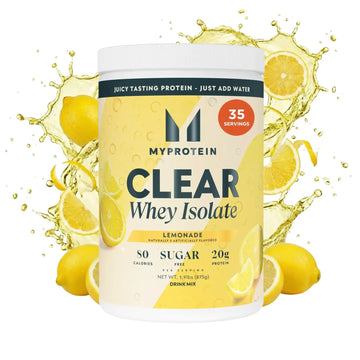 Myprotein Clear Whey Isolate Protein Powder, 35 Servings (1.9lbs) Lemonade, 20g Protein per Serving, Naturally Flavored Drink Mix, Daily Protein Intake for Superior Performance Myprotein uk supplements