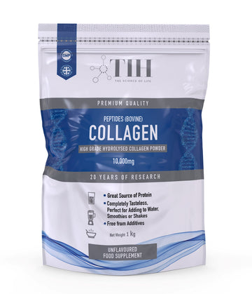 Hydrolysed Collagen Powder (Bovine) - High Protein Grass Fed Unflavoured Peptides The Intelligent Health uk supplements