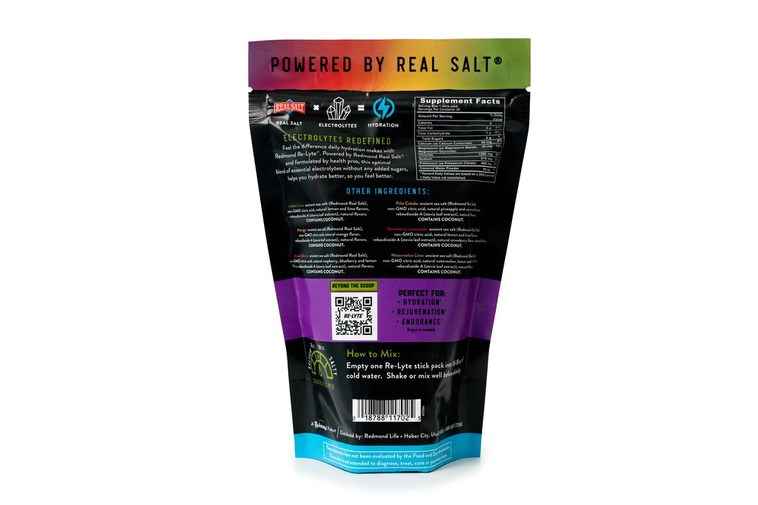 REDMOND Re-Lyte Hydration Electrolyte Powder Mix, Variety Pack, 30 Stick Packs REDMOND uk supplements