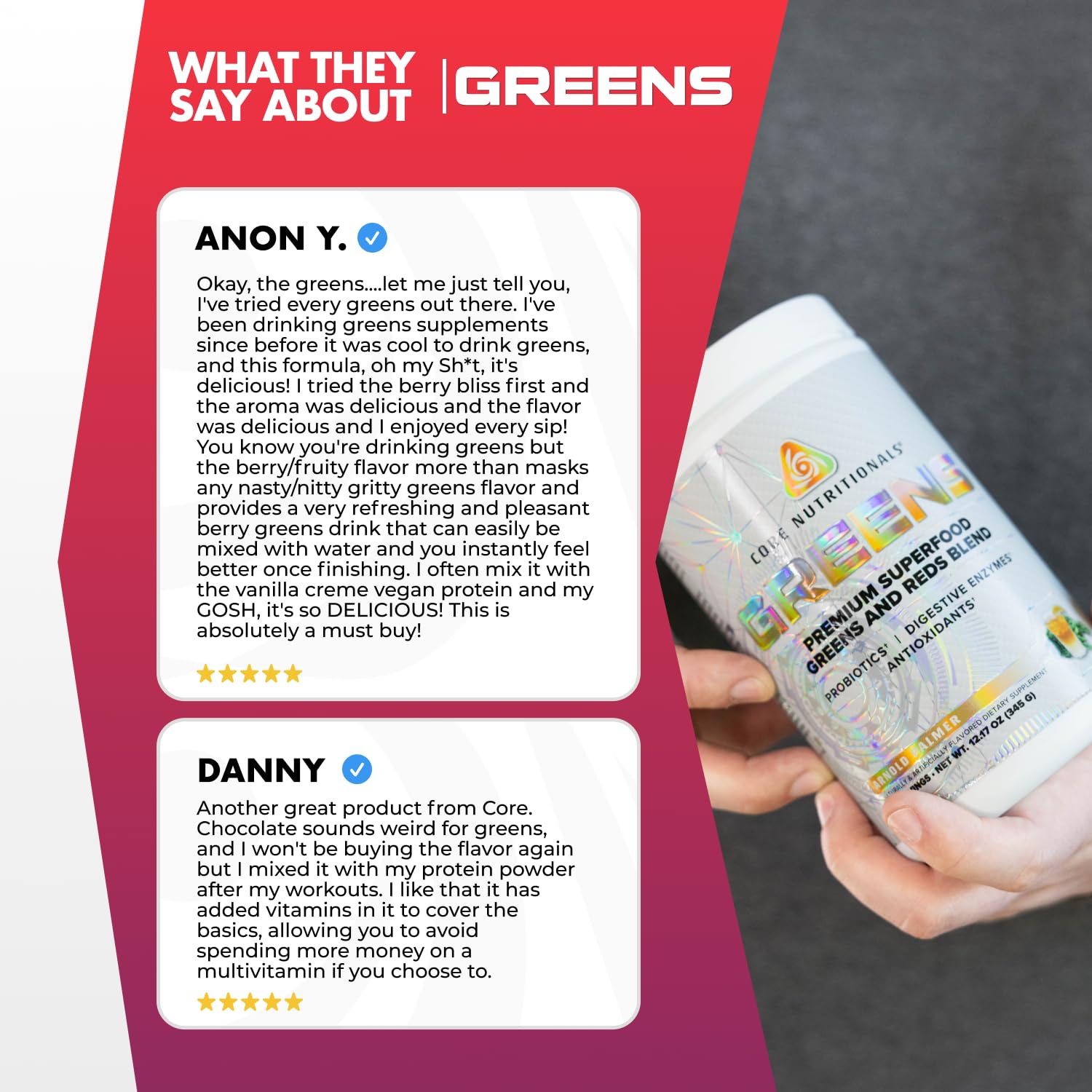 Core Nutritionals Greens | Premium Superfood Reds & Greens Blend | 5 Billion CFU Probiotics, Digestive Enzymes, & Antioxidants | 30 Servings (Berry Bliss) Core Nutritionals uk supplements