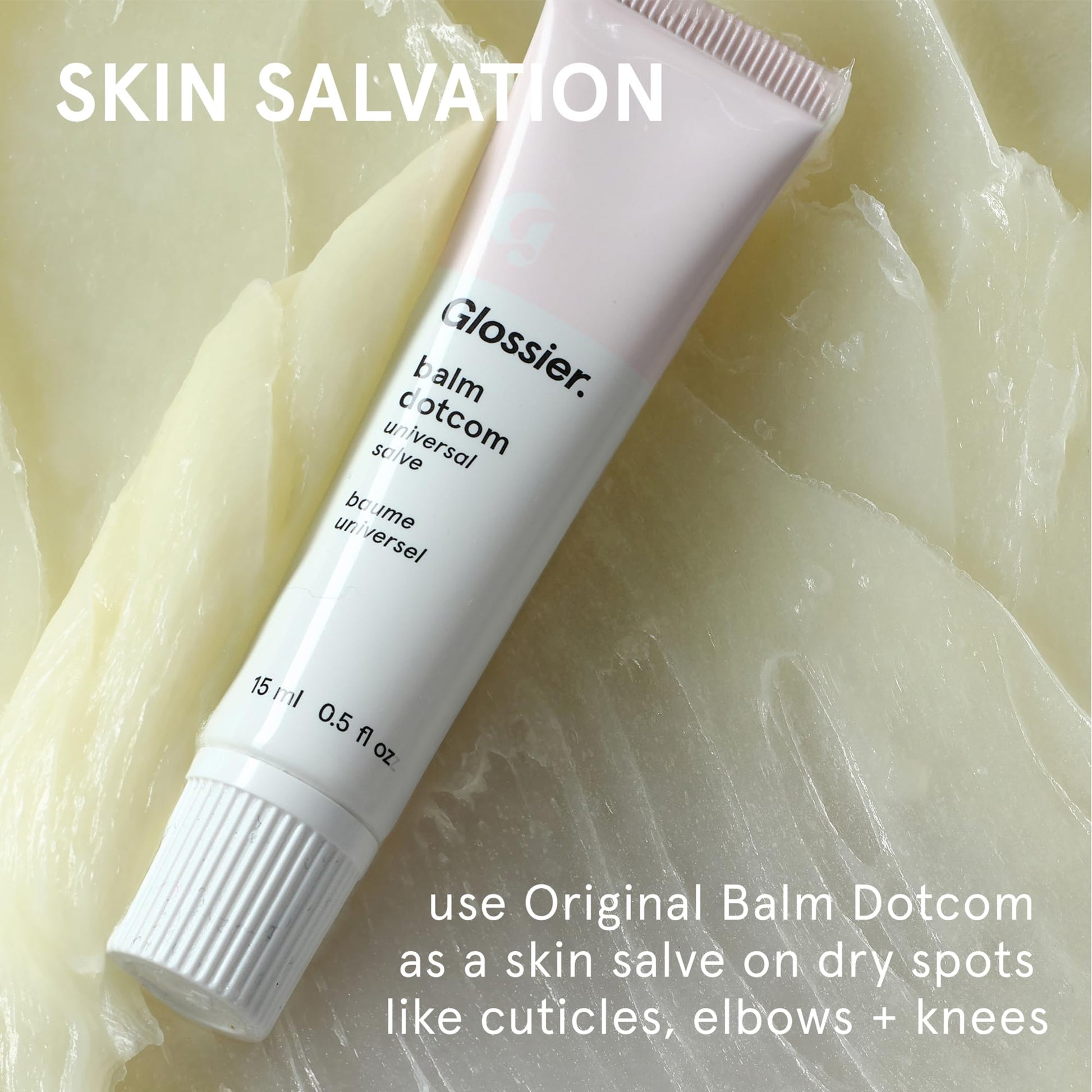 Glossier Balm Dotcom Hydrating Lip Balm - Universal Salve, Up to 12Hr Moisture - Lanolin, Beeswax & Castor Oil for Dry Lips, Cuticles & Skin - Original, Clear Fragrance-Free, 15ml Glossier uk supplements