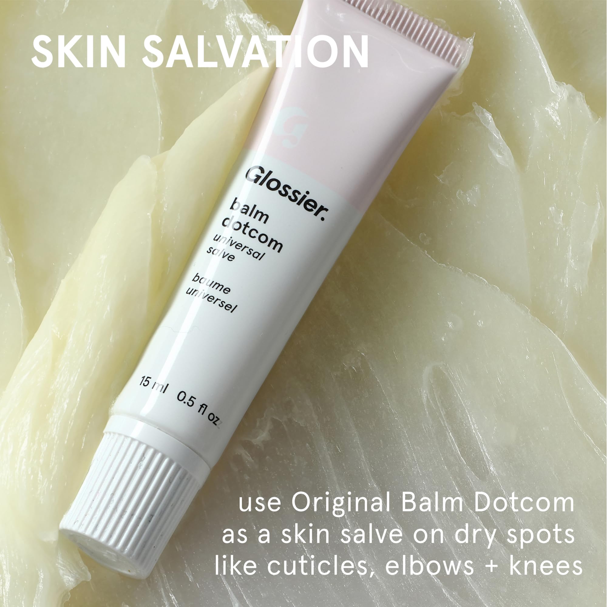 Glossier Balm Dotcom Hydrating Lip Balm - Universal Salve, Up to 12Hr Moisture - Lanolin, Beeswax & Castor Oil for Dry Lips, Cuticles & Skin - Original, Clear Fragrance-Free, 15ml Glossier uk supplements