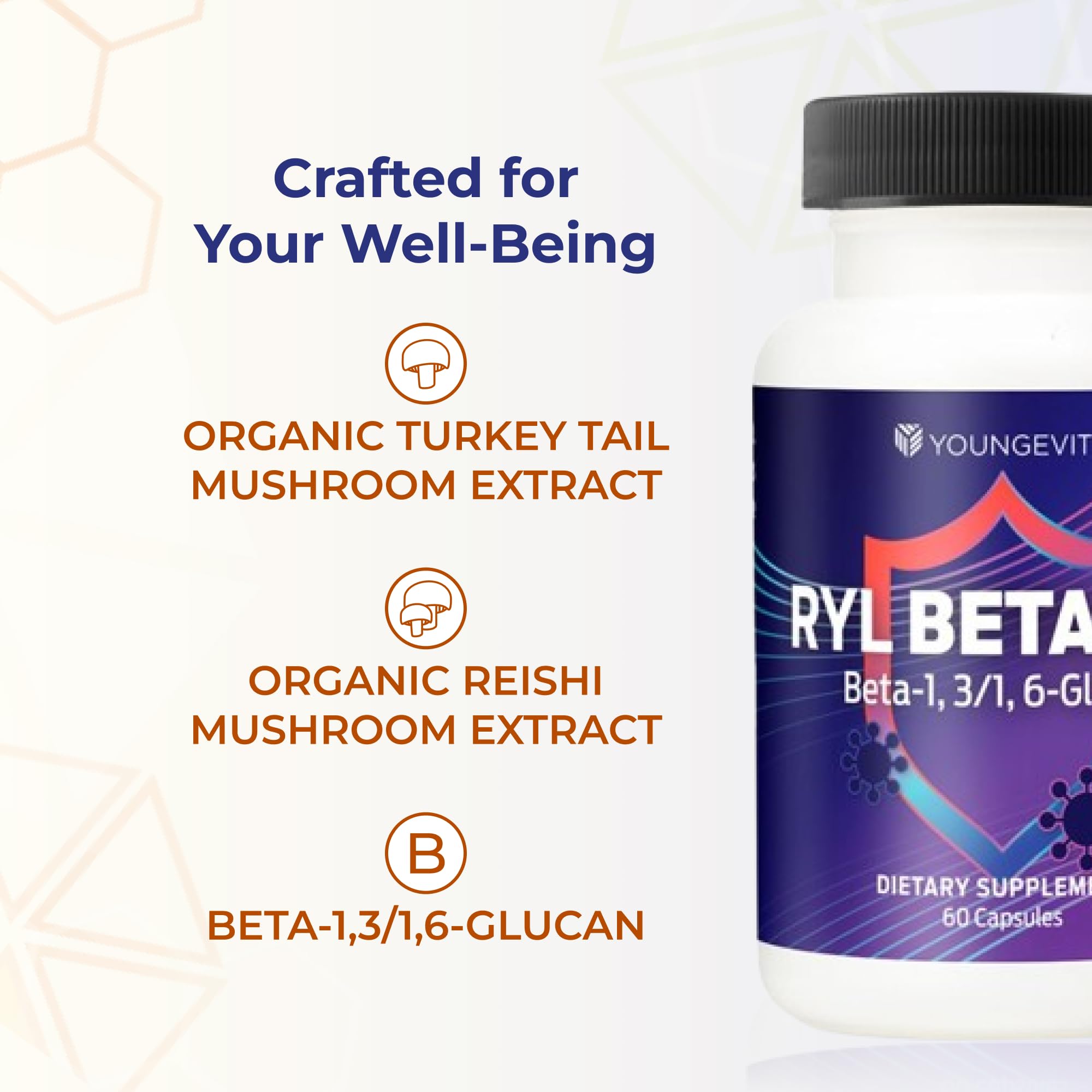 Youngevity RYL Beta550 Beta 1, 3-D Glucan Immune Support - 60 Capsules (Pack of 1) Youngevity uk supplements