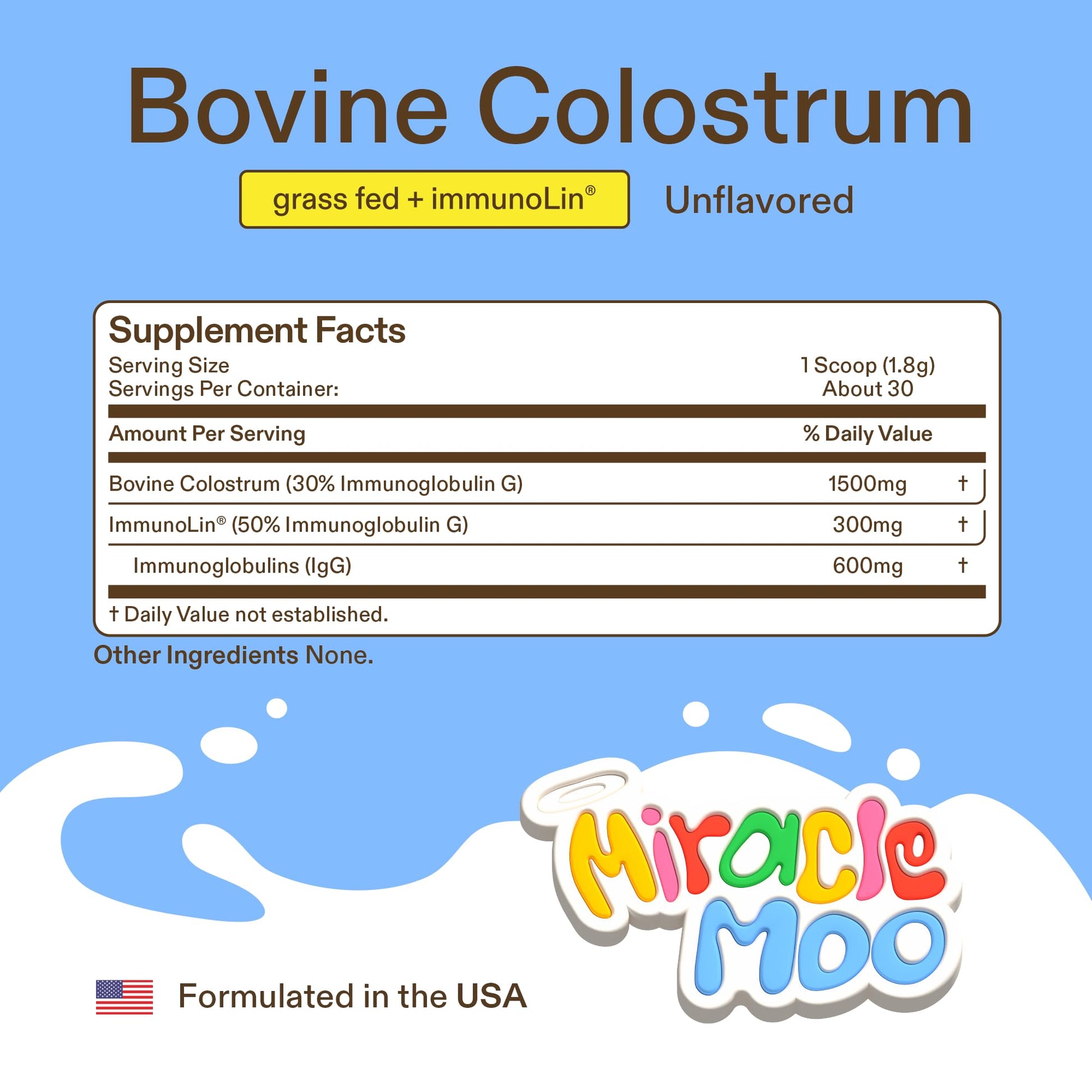 Colostrum Supplement for Gut Health, Hair Growth, Beauty and Immune Support Miracle Moo uk supplements