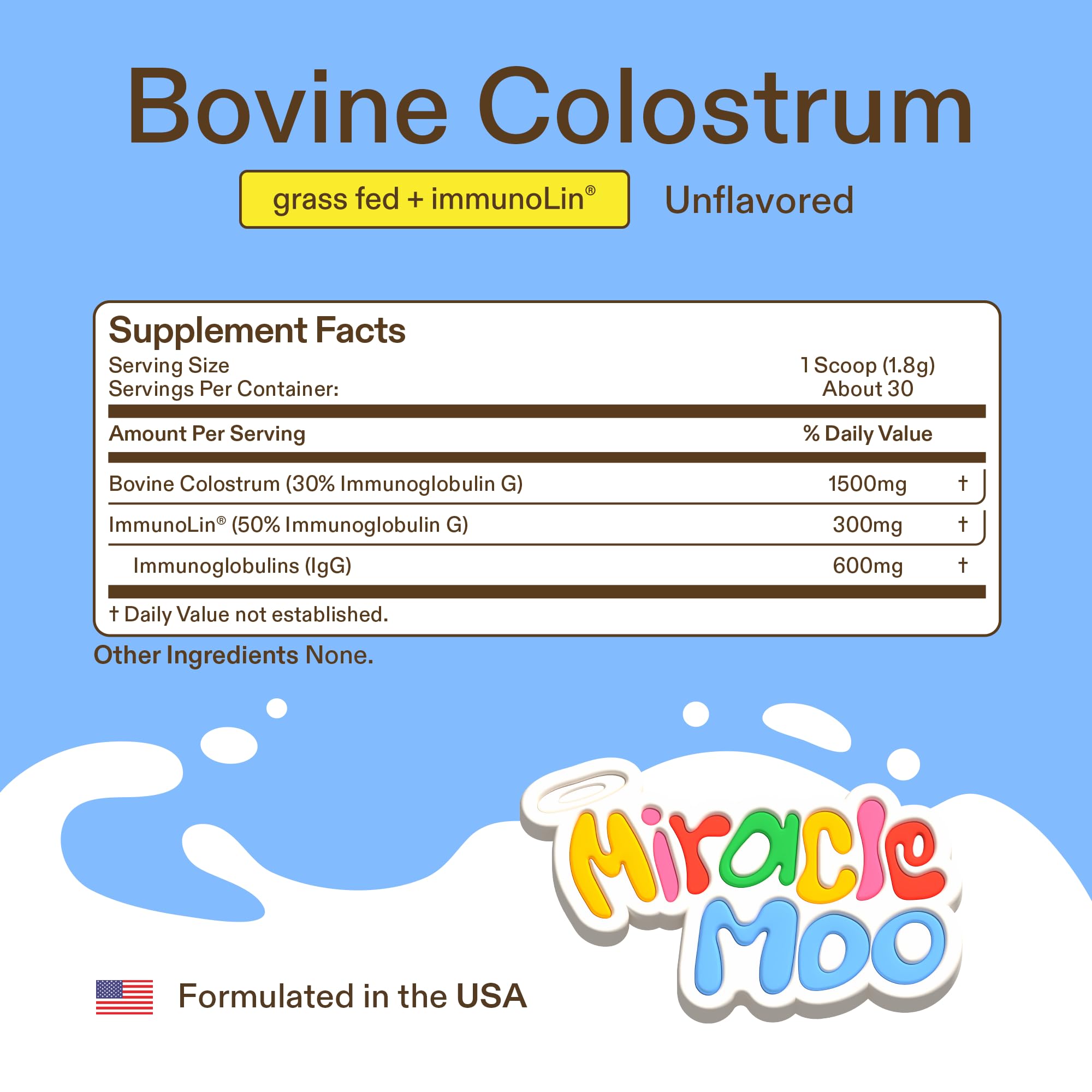 Colostrum Supplement for Gut Health, Hair Growth, Beauty and Immune Support Miracle Moo uk supplements