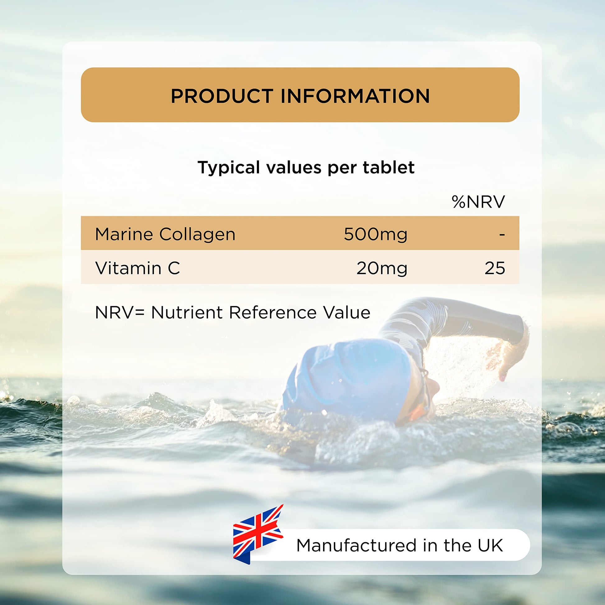 Healthspan Marine Collagen 500mg (120 Tablets) | Hydrolysed Type I Marine Collagen healthspan uk supplements