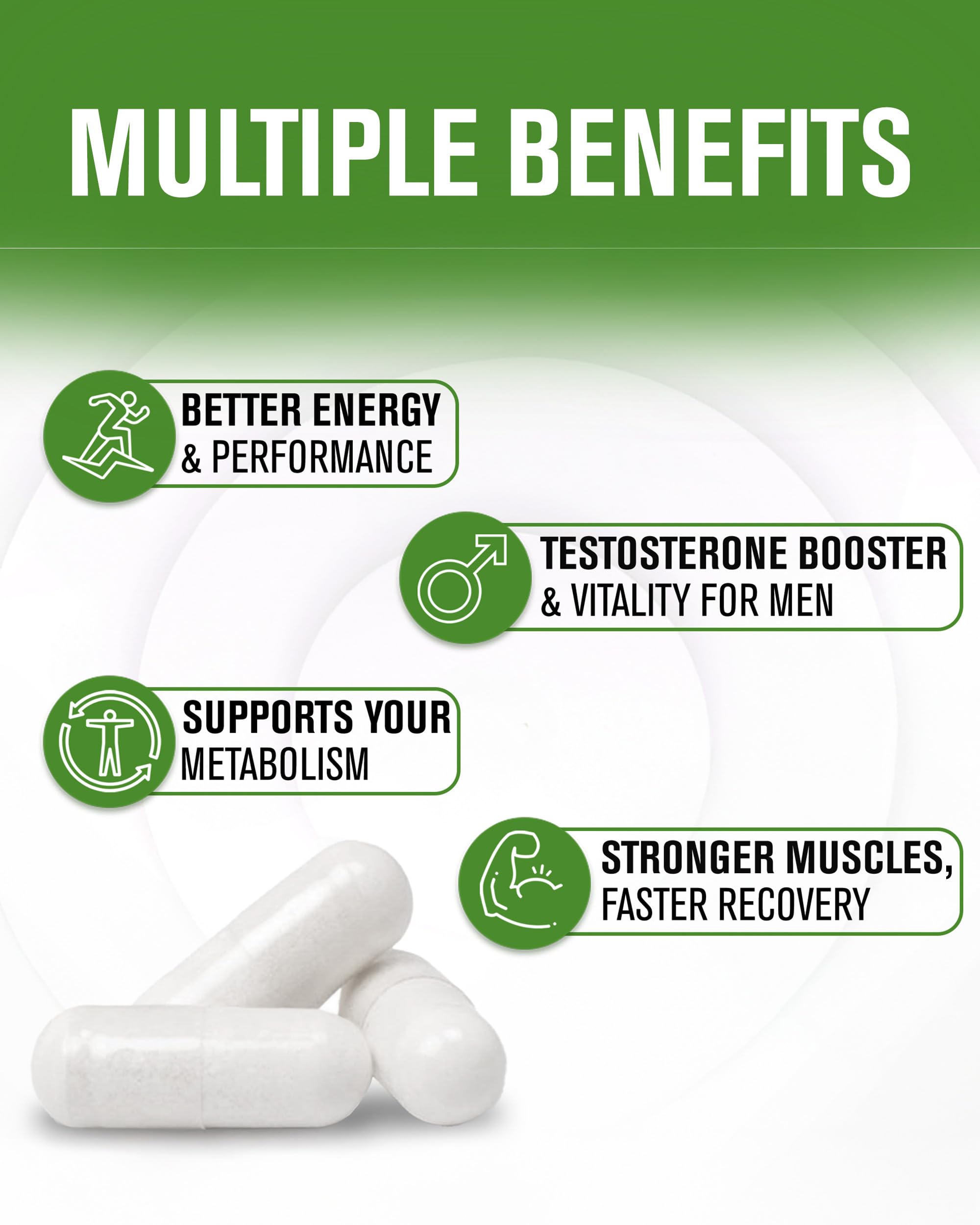 NaturalSlim Natural Booster for Men - Male Enhancing Supplement with Ginkgo Biloba, L Arginine, Zinc, Vitamin B3, & Testofen for Energy, Muscle Builder & Metabolism - 180 Capsules NaturalSlim uk supplements