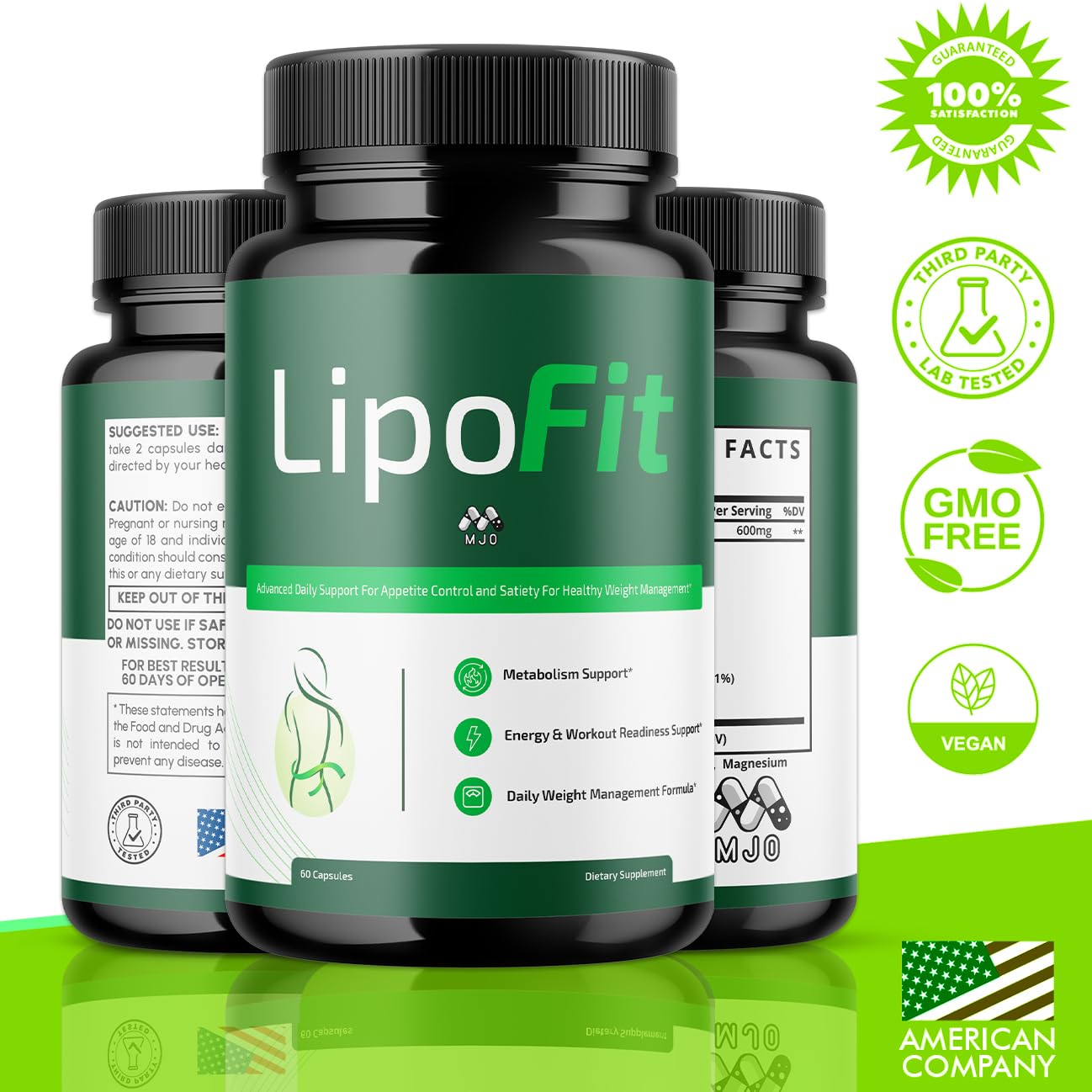 Lipo Fit Capsules, Official Lipo Fit Pills with All Natural Ingredients, Advanced Overall Health and Wellness Vitamin Supplement Formula for Maximum Strength Multivitamin Support (60 Capsules) MJO uk supplements