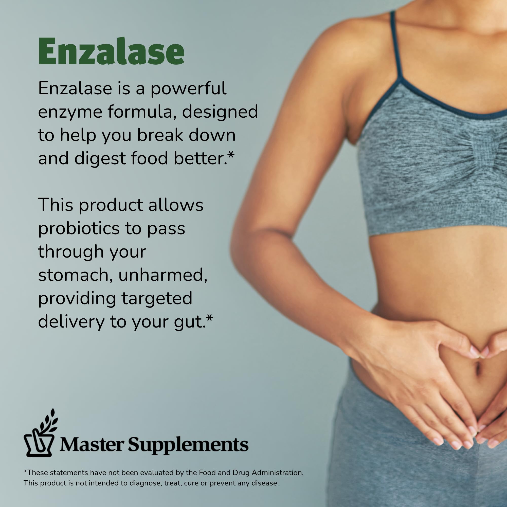 Master Supplements Enzalase - 50 Capsules, Pack of 3 - Probiotic Compatible Enzymes - Provides Digestive Boost + Gas & Bloating Relief - Gluten Free - 150 Total Servings ENZALASE uk supplements