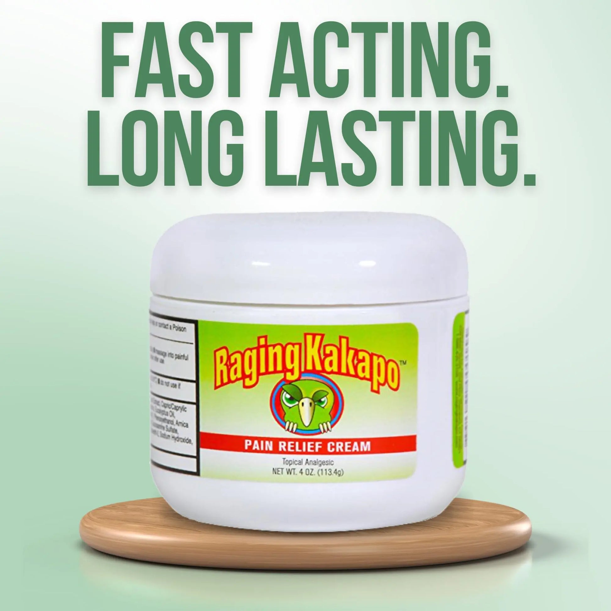 Raging Kakapo Pain Relief Cream - Sore Muscles, Joint Pain & Aches - Odor Free, Non-Greasy Pain Cream - Histamine Dihydrochloride, Capsaicin, Emu Oil & More - 4 oz. Jar Raging Kakapo uk supplements