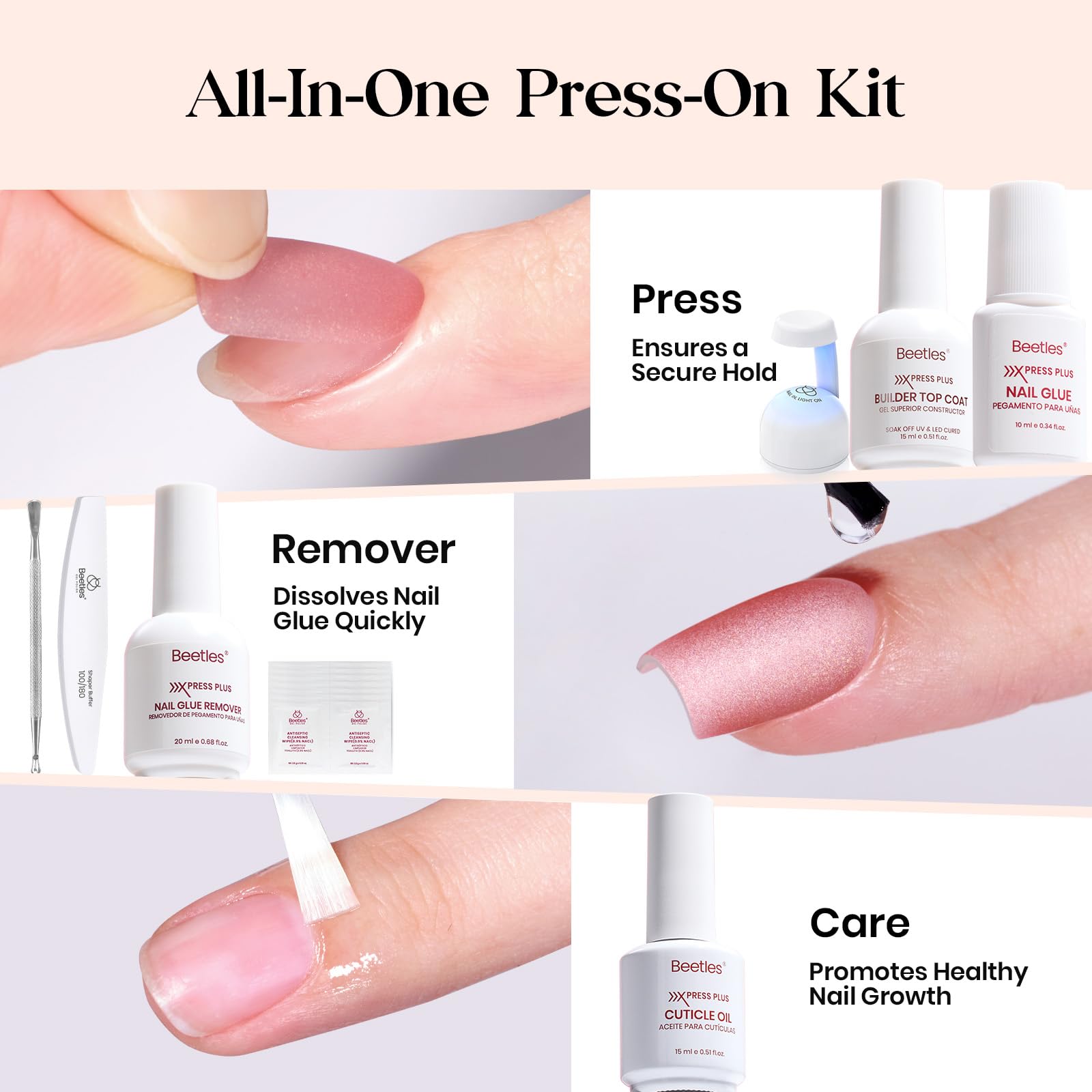 Beetles Cat Eye Nails Kit - Enchanted Aurora | 7 Colors Cat Eye Press On Nails Medium Almond | 224Pcs 16 Sizes All-in-One Kit With Nail Glue,Remover,Builder Top Coat,Nail Lamp Gift beetles Gel Polish uk supplements
