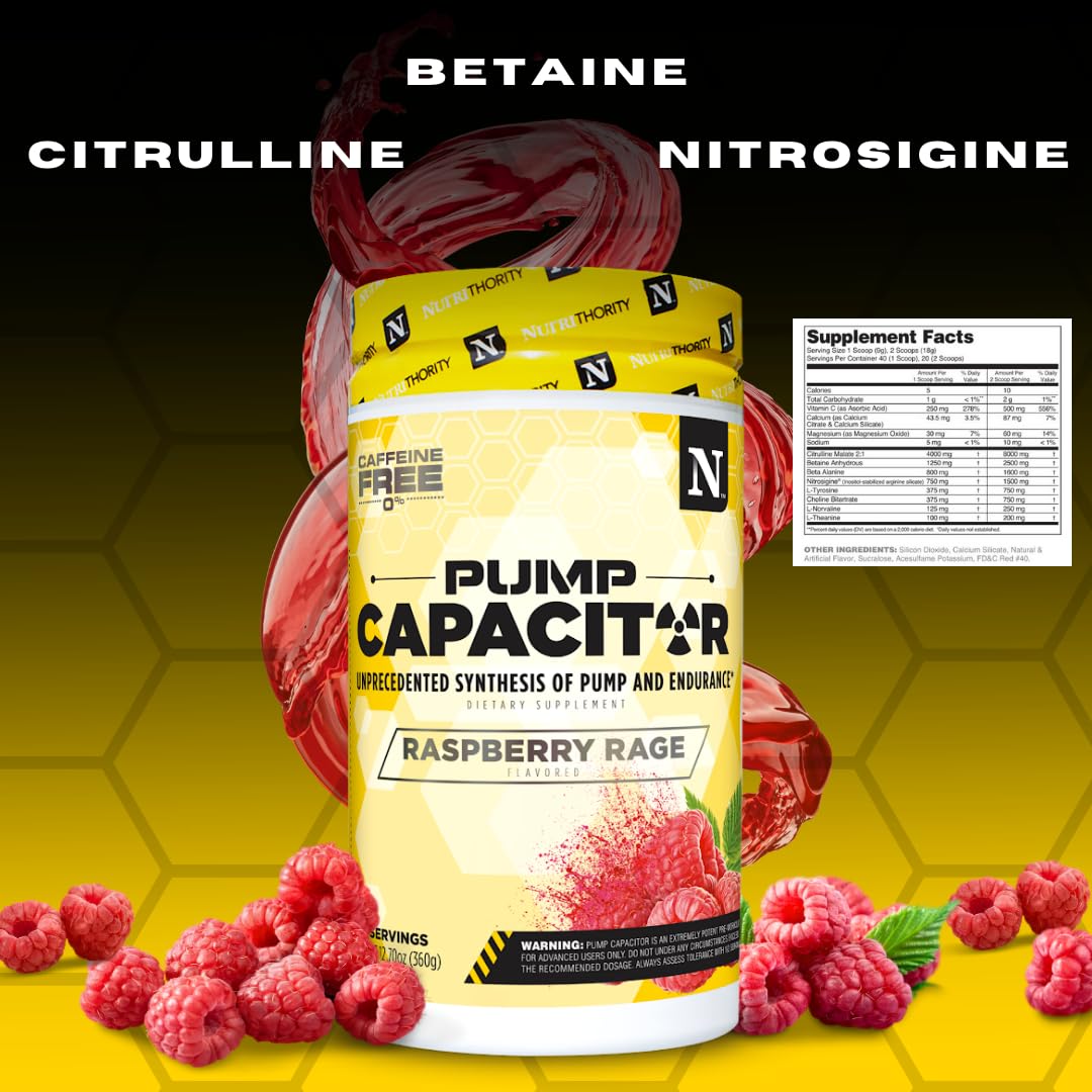 Nutrithority Pump Capacitor Non-Stimulant Sugar-Free Pre Workout for Men & Women Nutrithority uk supplements