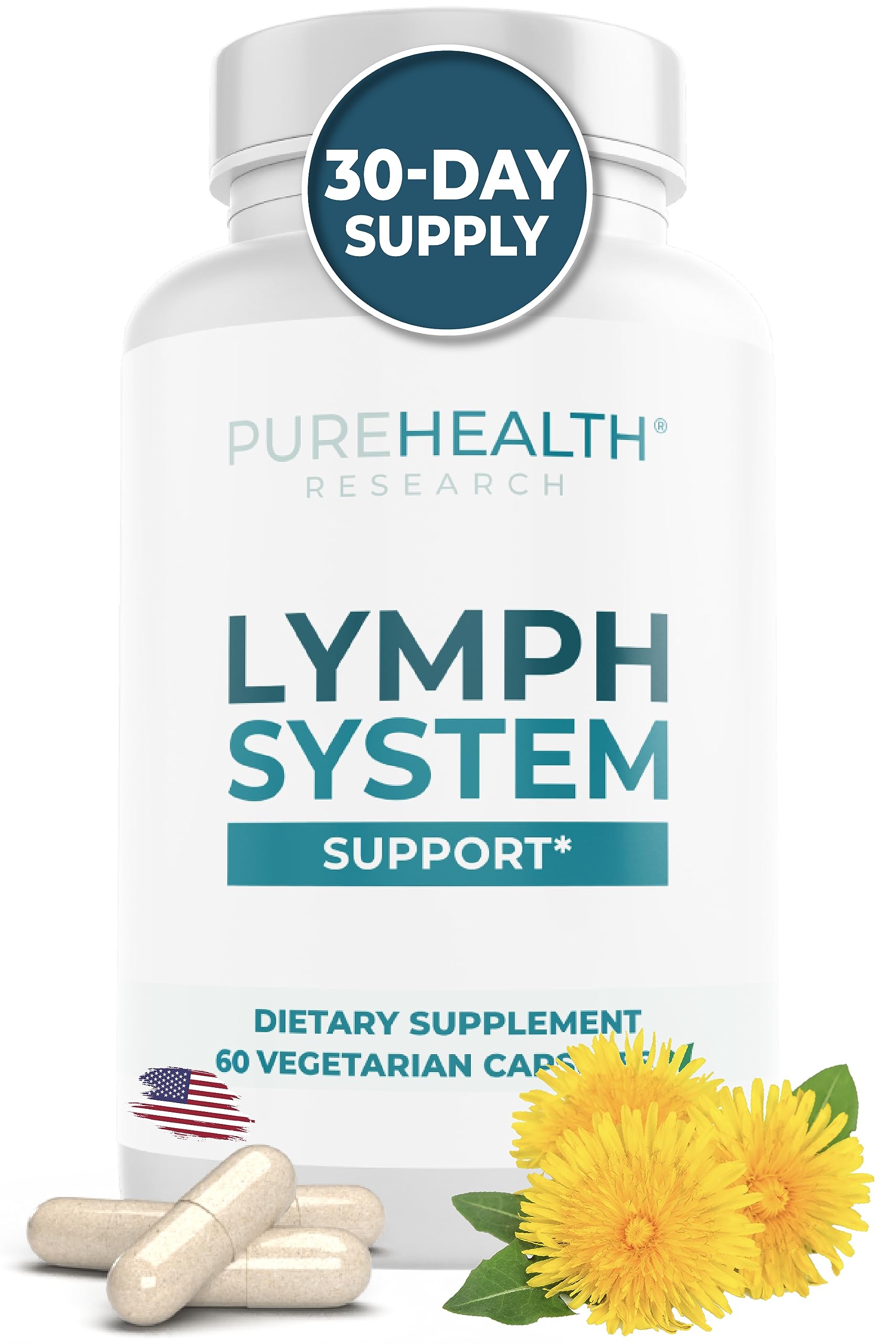 PUREHEALTH RESEARCH Lymph System Support Supplement - Lymphatic Drainage Supplement PUREHEALTH RESEARCH uk supplements