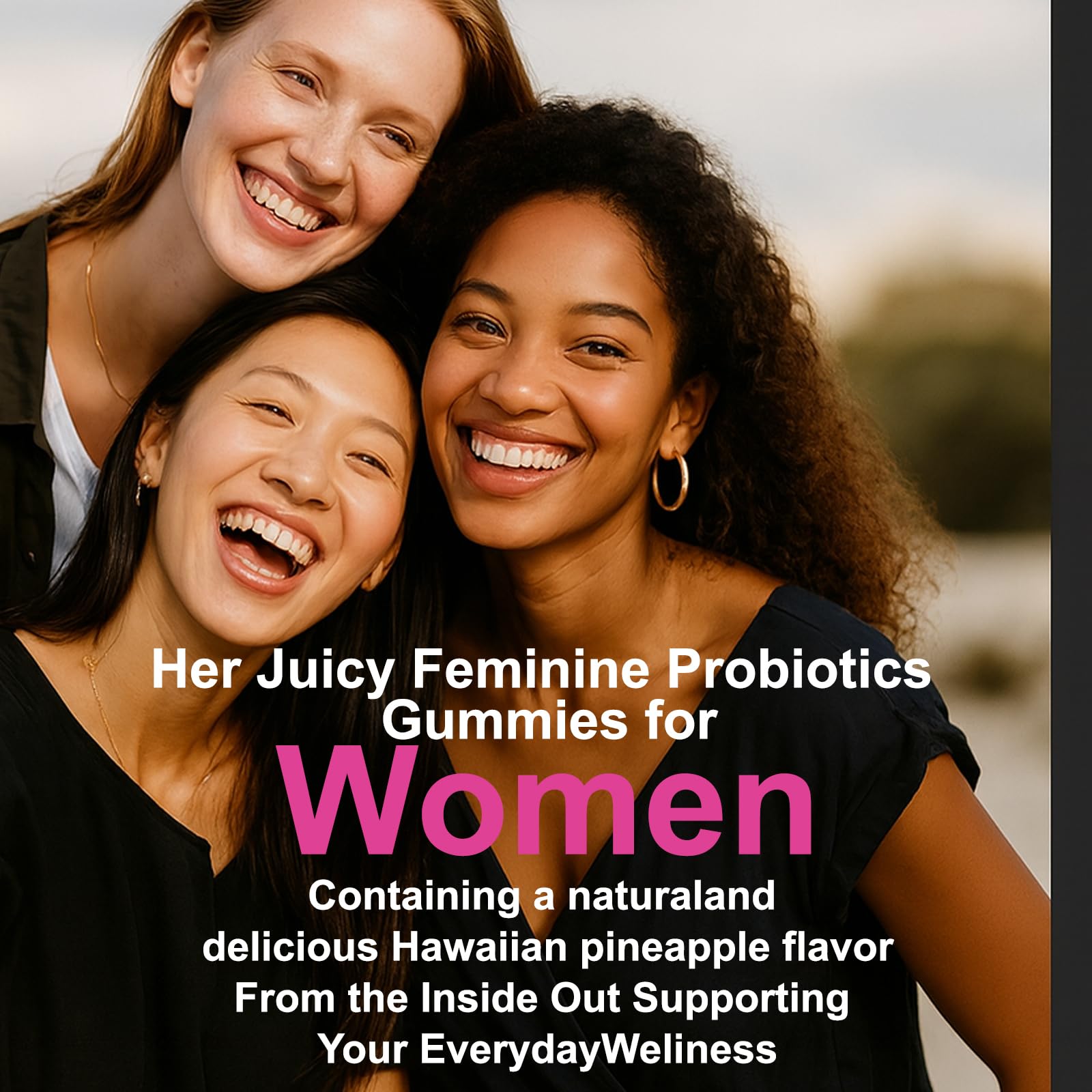 Her Juicy Women's Probiotic Gummies: Supports Women’s Wellness & pH Balance, Clean Vegan, Pineapple Flavor, Prebiotics & Lactobacillus Blend, with Slippery Elm, Gut Health & Immune Defense, 60 Gummies Heawdra uk supplements