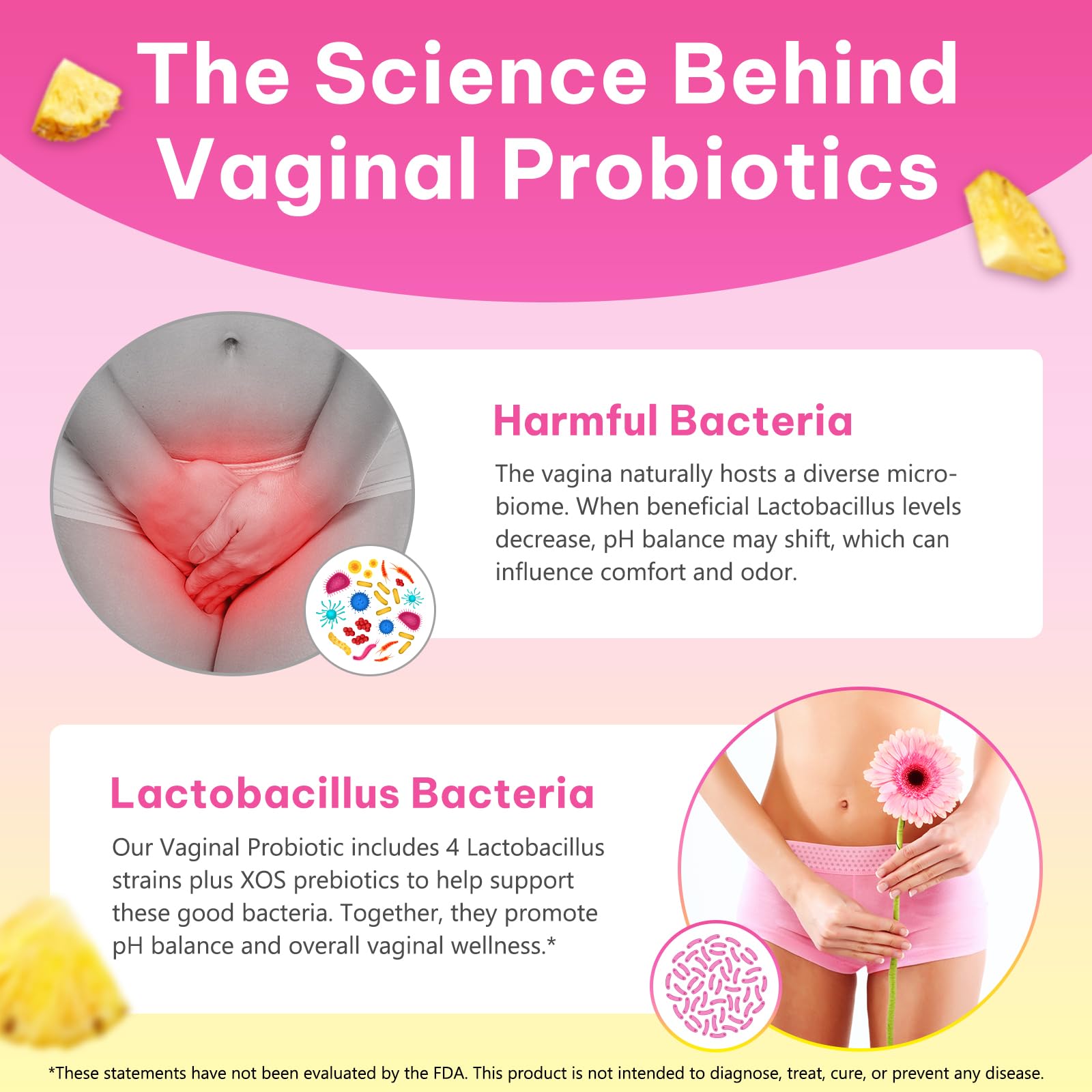 WeiWeiLa Feminine Probiotics Gummies for Women Probiotic Gummies with Slippery Elm | Natural Pineapple Flavor | Supports Feminine pH Balance & Comfort | 60 Vegan Gummie for Daily Wellness WeiWeiLa uk supplements