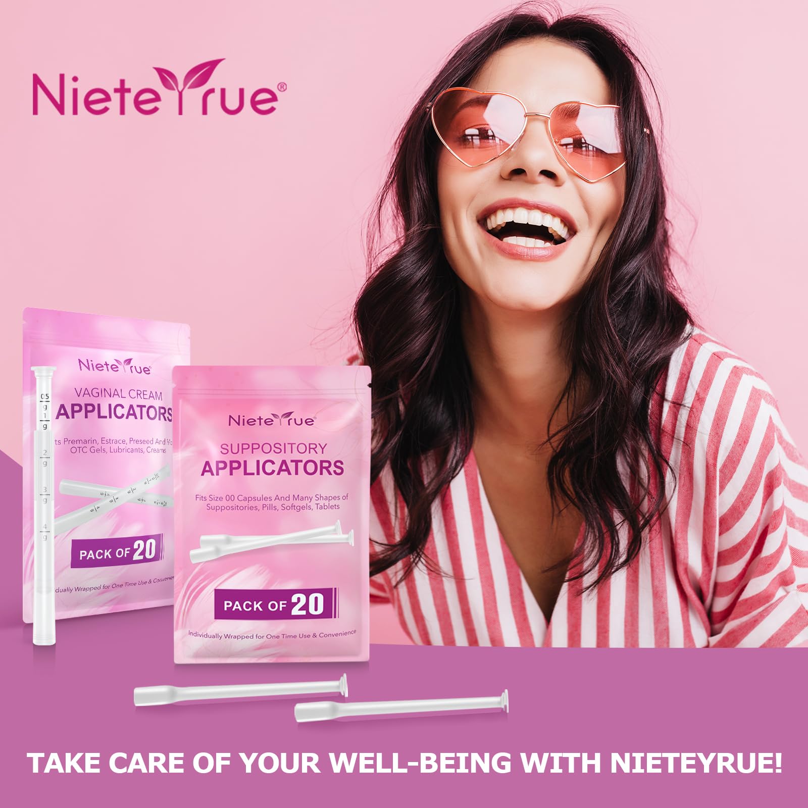 Nieteyrue (40 Packs) Disposable Vaginial Applicators Individually Wrapped Hygienic Fit Nieteyrue uk supplements