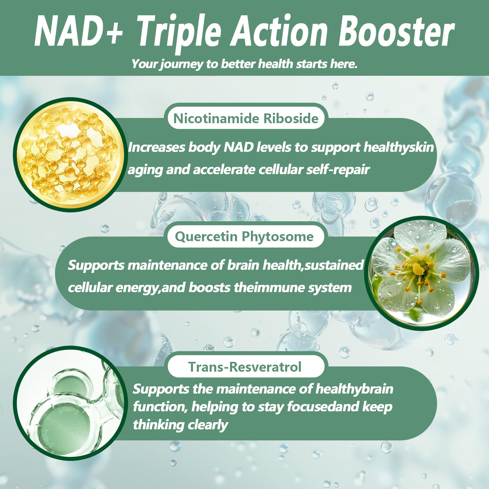 CARE GIFT NAD Supplement, NAD Nicotinamide Riboside Resveratrol 900mg - Liposomal NAD Supplements for Women & Men,NMNH Supplement Alternative for Energy, Focus, Anti-Aging (1 Pack) CARE GIFT uk supplements