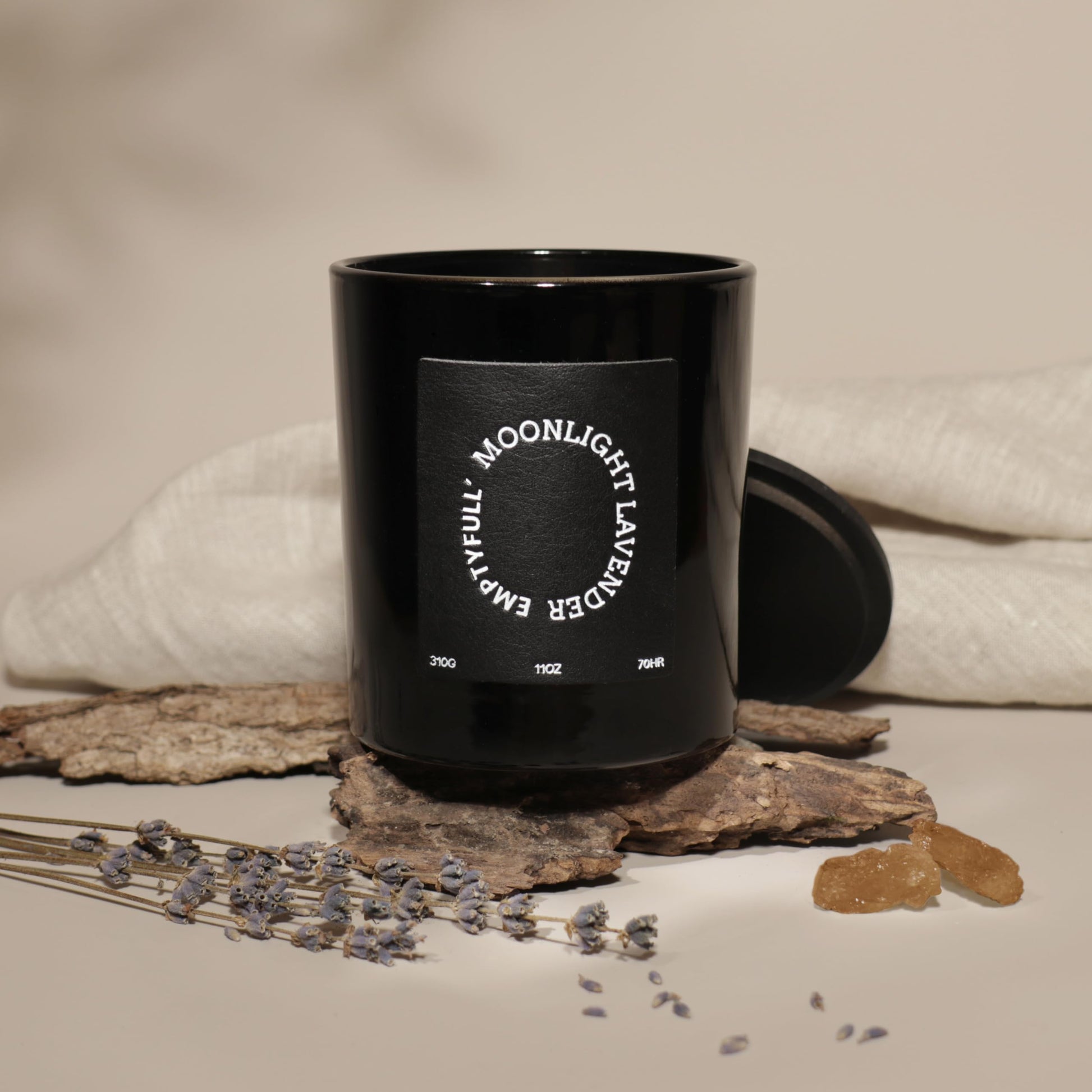EMPTYFULL Lavender Scented Candles, Wood Wick, 11 oz Large Candle, Natural Soy Candles Emptyfull uk supplements