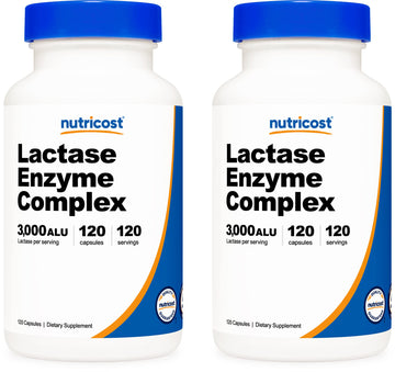 Nutricost Lactase Enzyme Complex 3,000 FCC ALU, 120 Veggie Capsules - Non-GMO Nutricost uk supplements