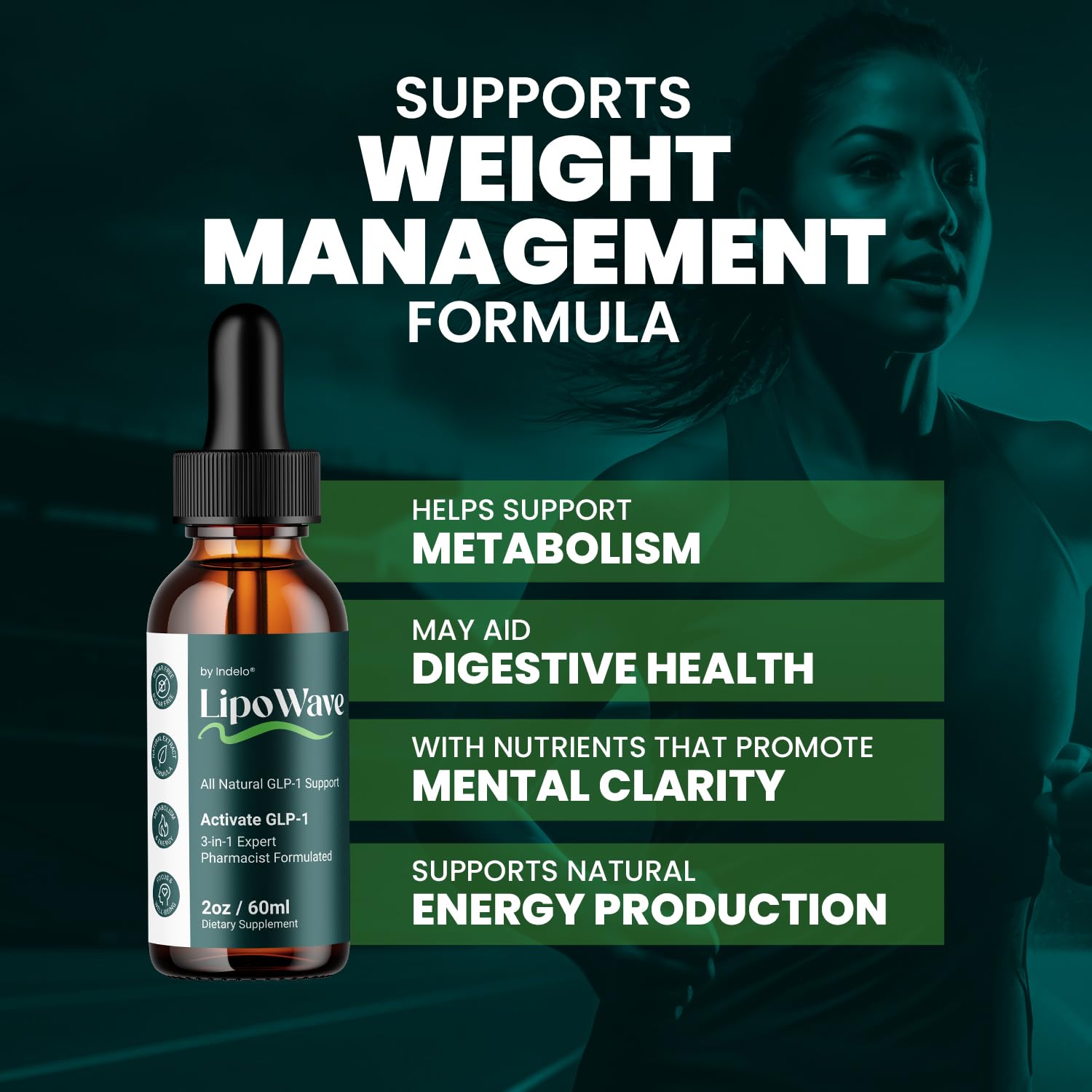 LipoWave Drops – Natural Liquid Dietary Blend for Daily Health Support (1 Month Supply) Indelo uk supplements