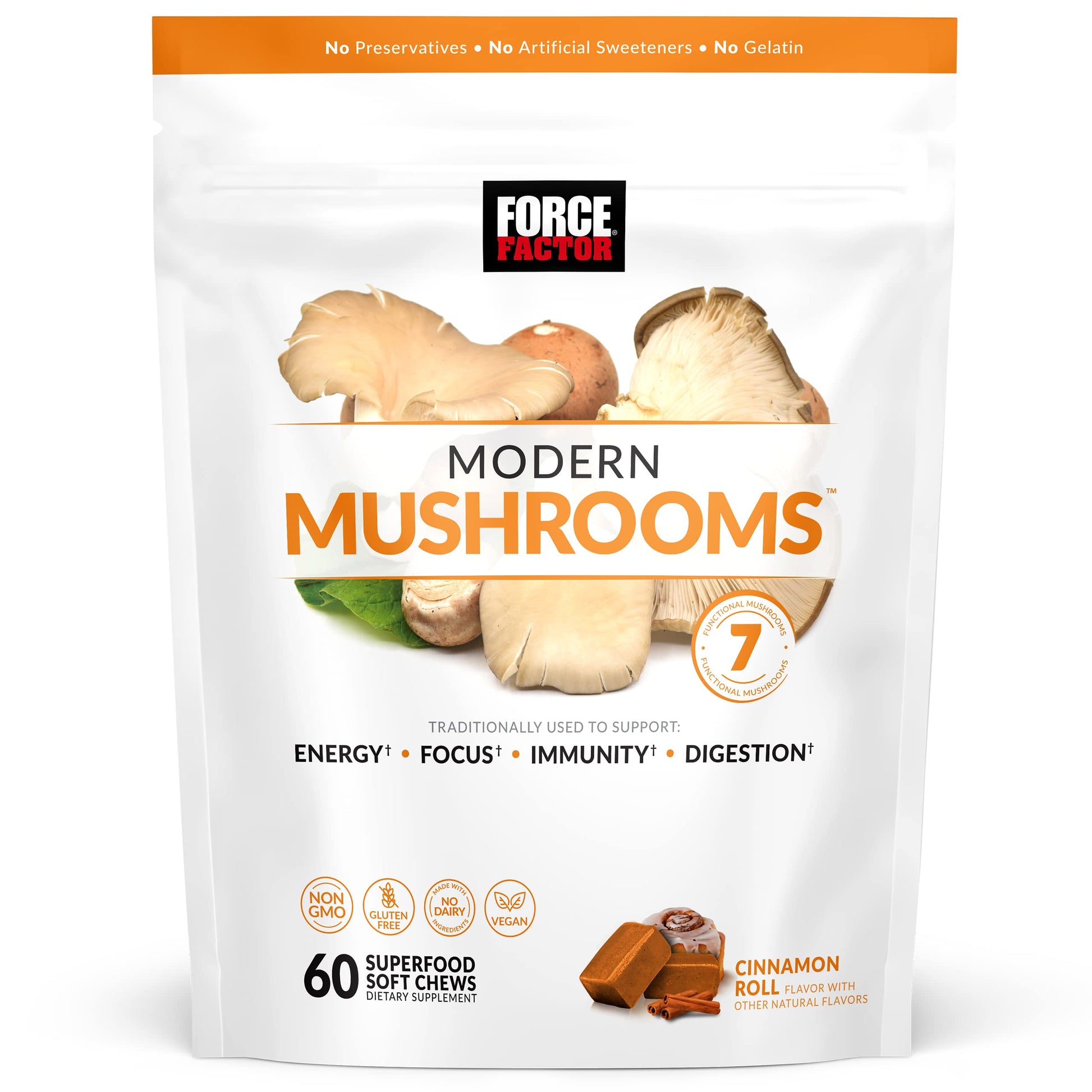 FORCE FACTOR Modern Mushrooms Soft Chews, Mushroom Supplement with Lions Mane Force Factor uk supplements