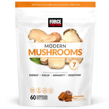 FORCE FACTOR Modern Mushrooms Soft Chews, Mushroom Supplement with Lions Mane Force Factor uk supplements