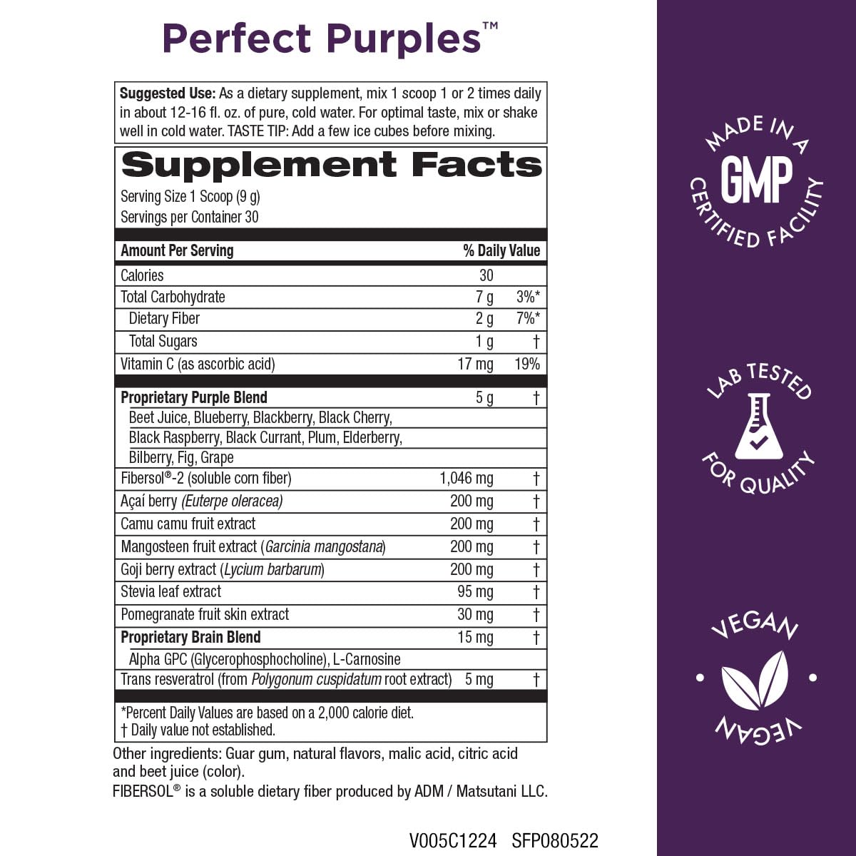 Purity Products Perfect Purples Powder Phytonutrient Rich, Healthy Aging Super Formula - Support Total Body Health - High ORAC Power - P40p Pomegranate Extract w/ 40% Punicosides - 30 Day Supply Purity Products uk supplements