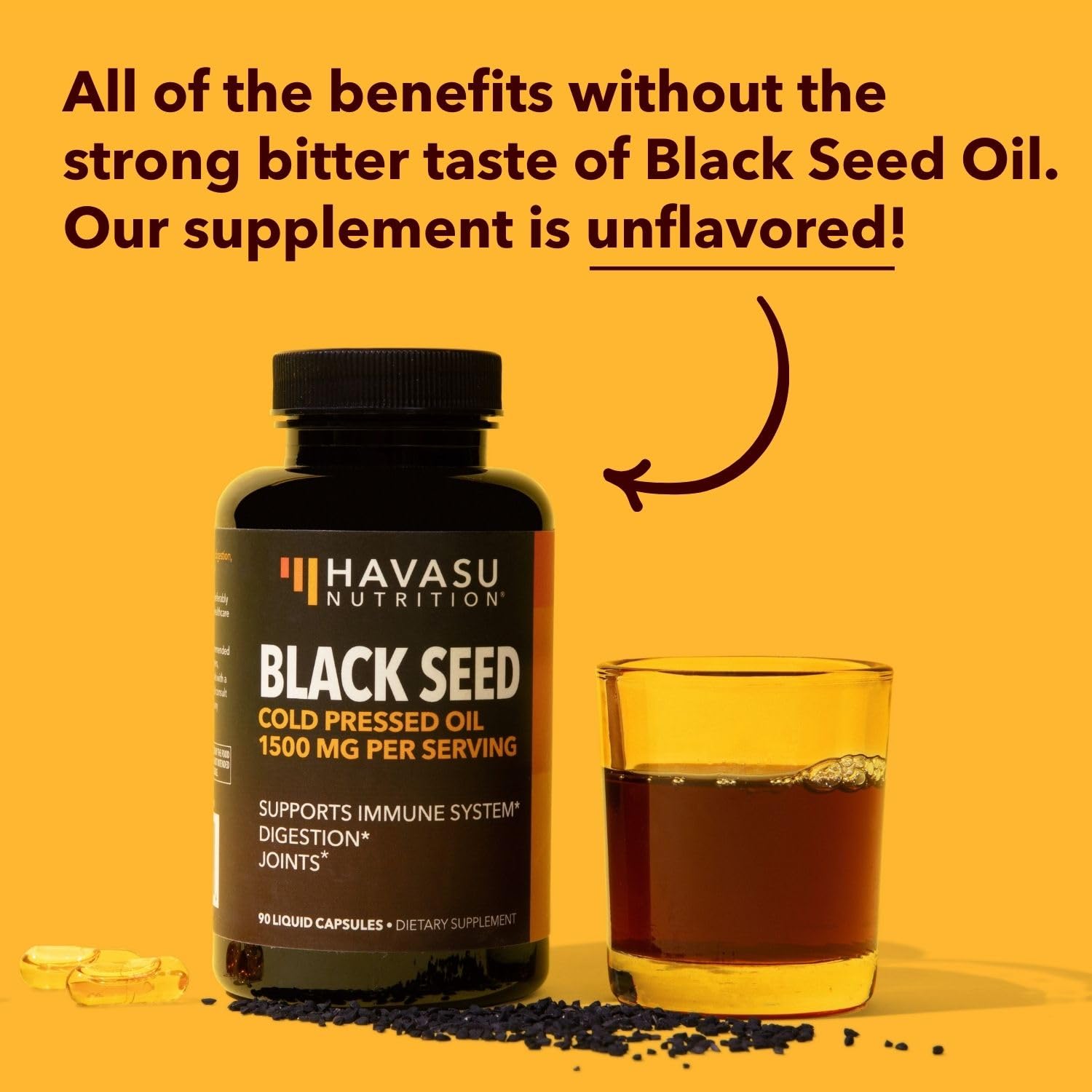 Black Seed Oil Nigella Sativa Cold-Pressed Capsules | 1500mg Black Cumin Seed Oil HAVASU NUTRITION uk supplements