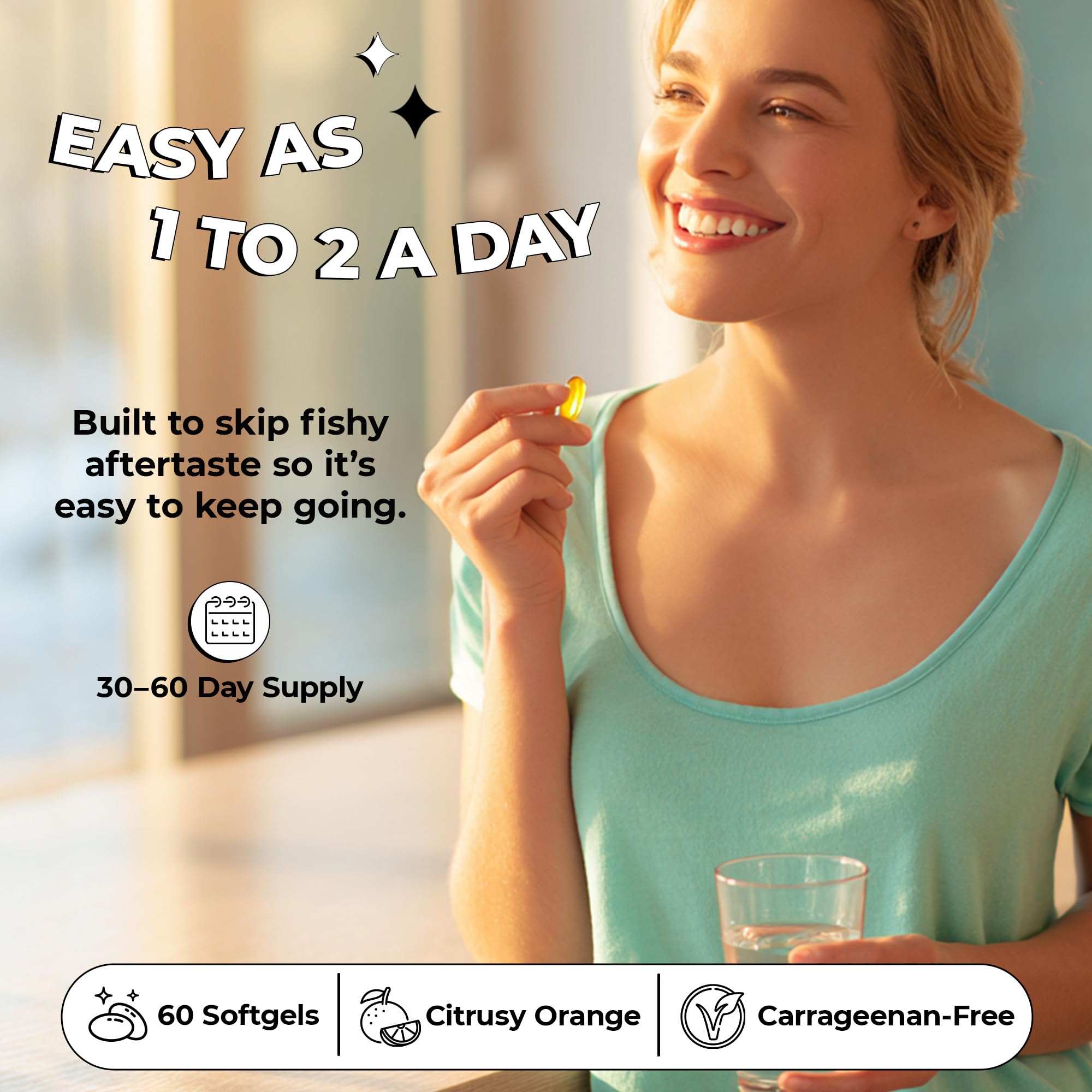 Future Kind Omega-3 Supplement for Clarity, Memory, and Mobility Comfort, 2 Months Supply of Citrus-Scented Softgels with EPA and DHA, Vegan Omega-3 Supplement from Algae, Carrageenan Free, 60 Count Future Kind uk supplements