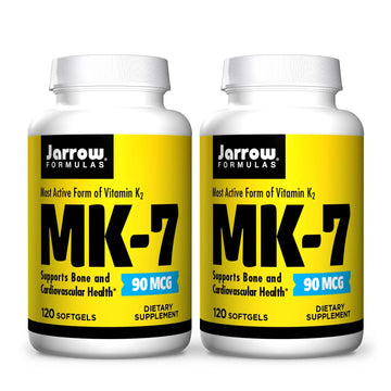 Jarrow Formulas MK-7 90 mcg - 120 Softgels, Pack of 2 - Superior Vitamin K Product for Building Strong Bones Jarrow Formulas uk supplements