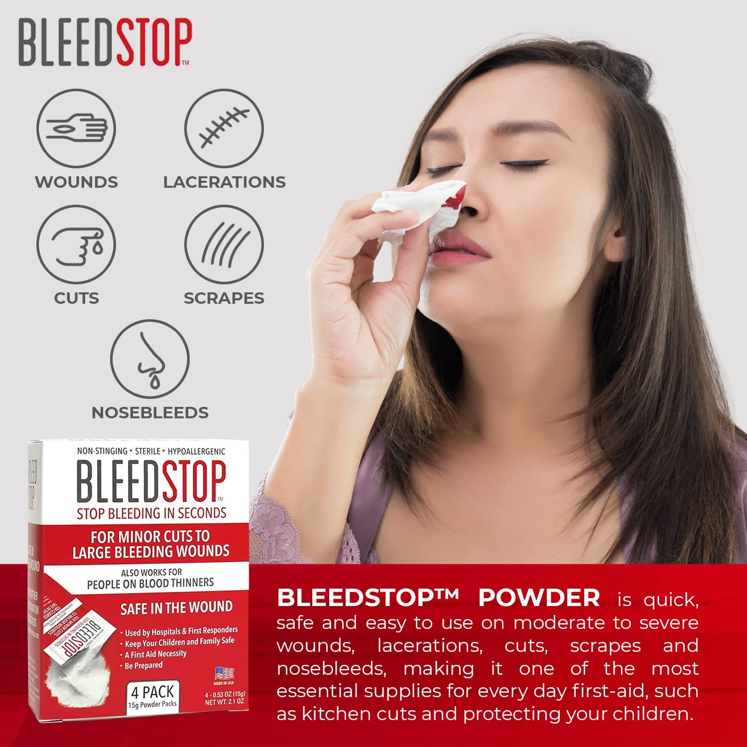BleedStop™ First Aid Powder for Blood Clotting, Trauma Kit, Blood Thinner BleedStop uk supplements