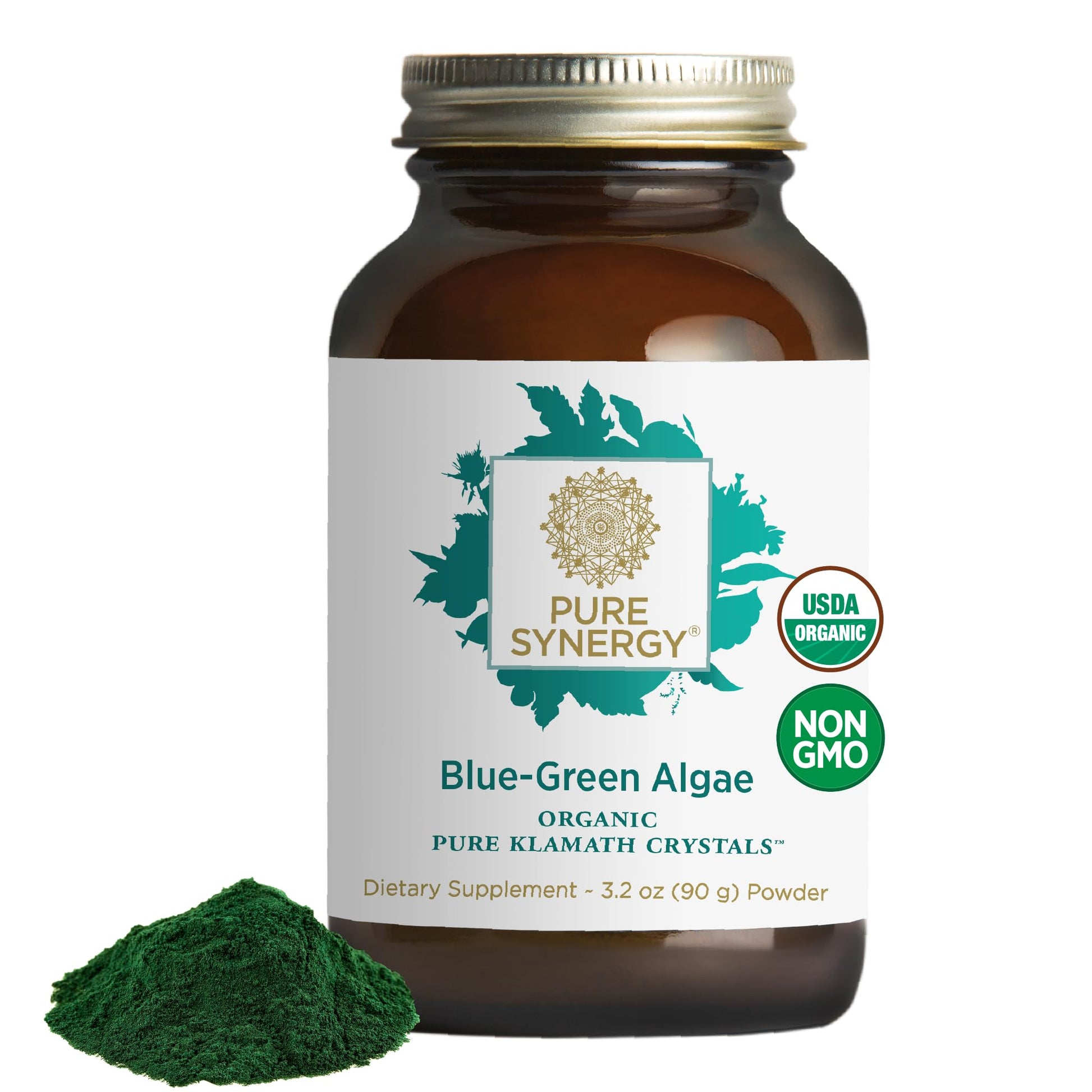 PURE SYNERGY Blue-Green Algae Powder | Superfood Powder with Chlorophyll | Organic AFA Blue Green Algae Supplement | Supports Energy, Mental Clarity, and Detoxification (3.2 oz.) PURE SYNERGY uk supplements