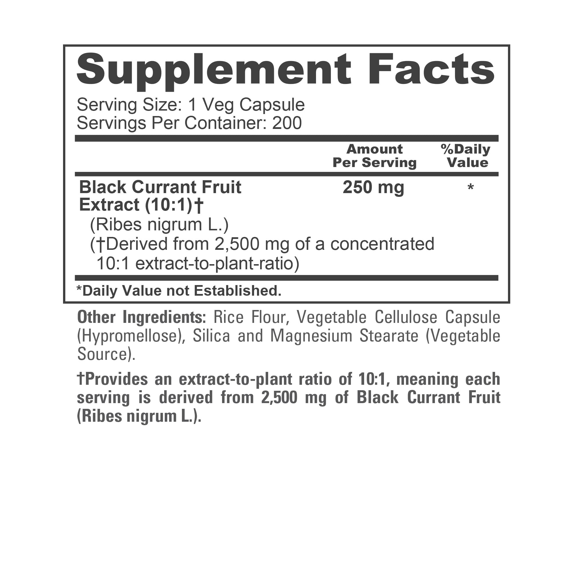 NusaPure Black Currant 10:1 Extract, 250 mg Equivalent to 2,500mg, per Veg Caps 200 Vegan, Non-GMO NusaPure uk supplements