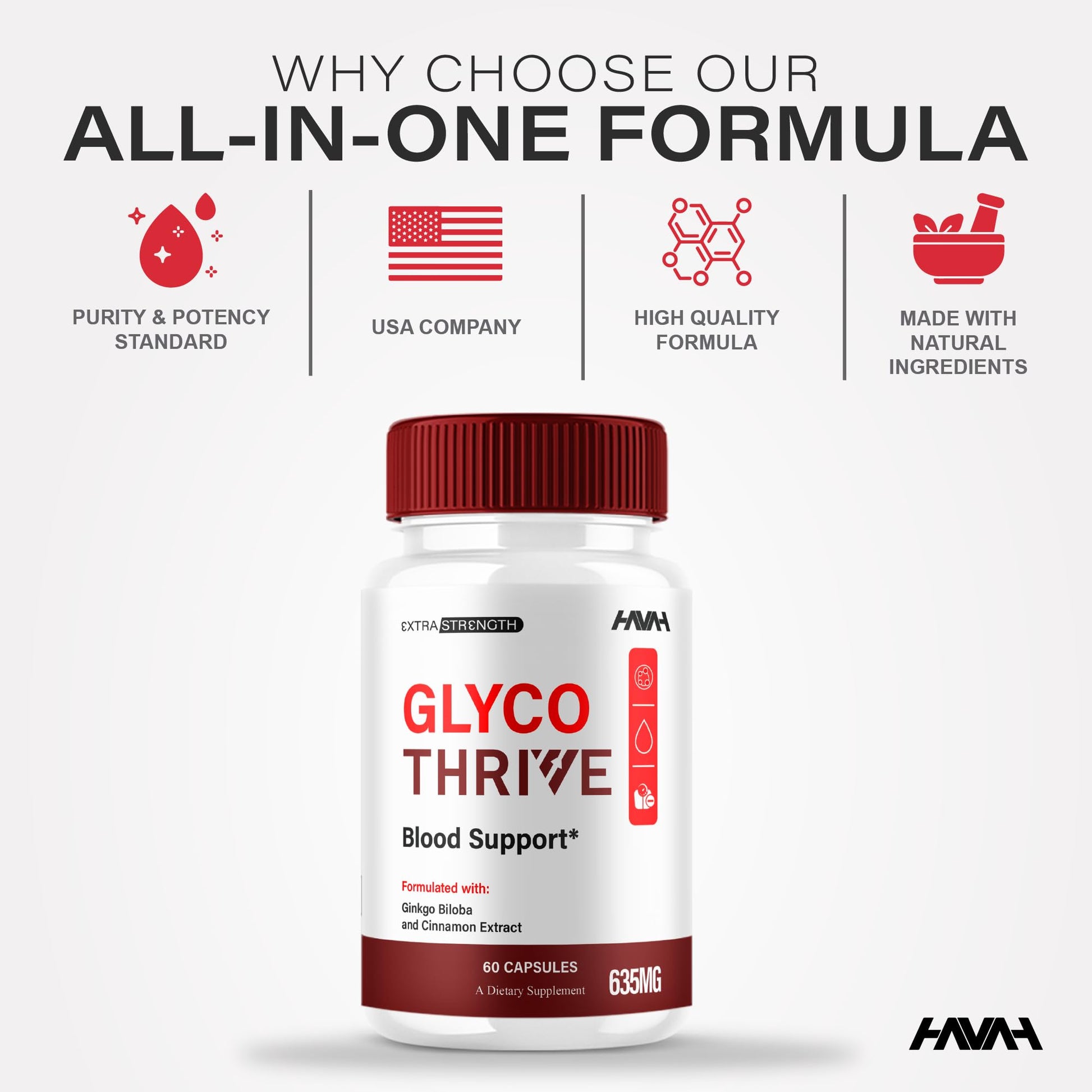 (2 Pack) Glyco Thrive Blood Support GlycoThrive Maximum Strength Capsules, Glyco Thrive Advanced Daily Multivitamin Health and Wellness Supplement, GlycoThrive Health Support Pills (120 Capsules) Havah uk supplements