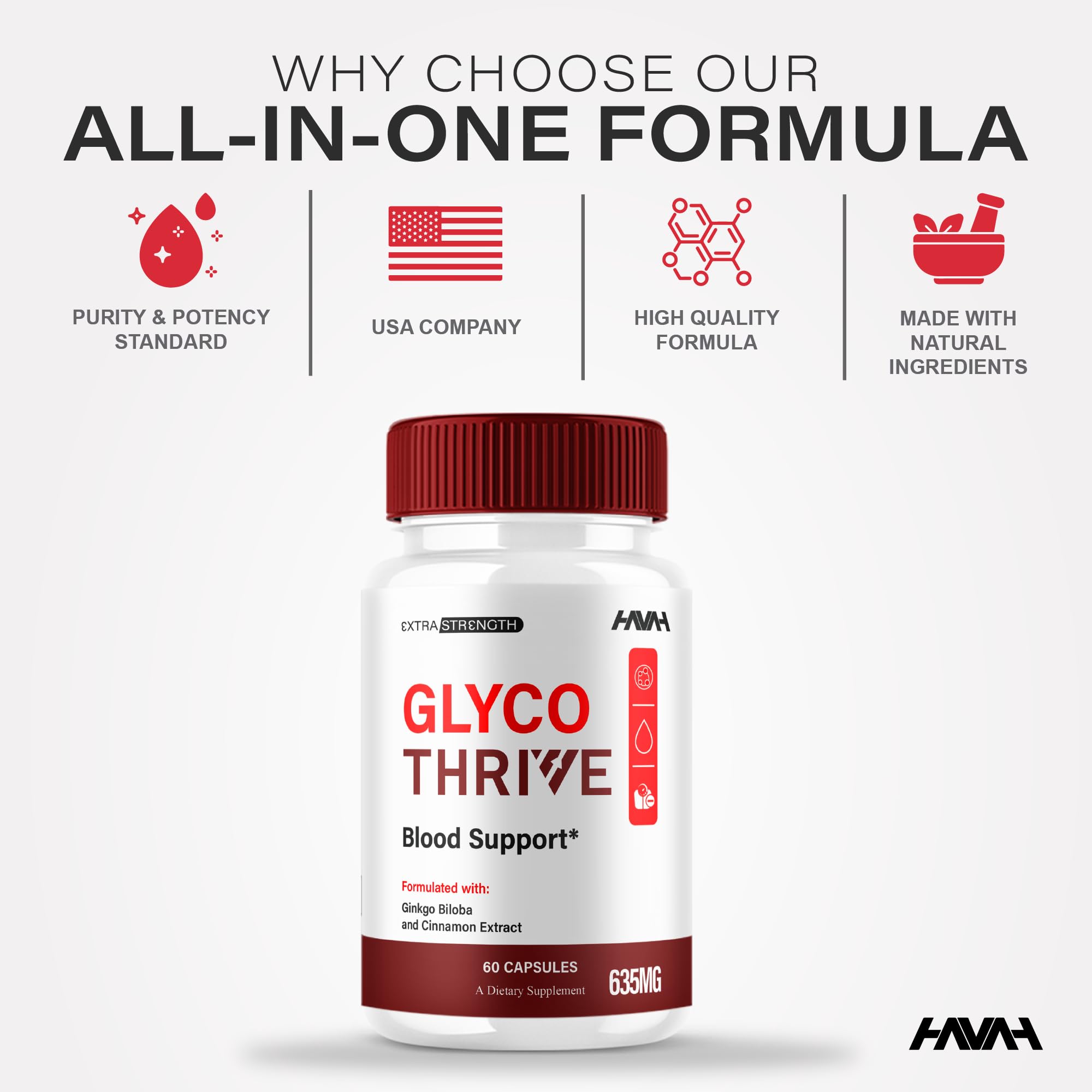 (2 Pack) Glyco Thrive Blood Support GlycoThrive Maximum Strength Capsules, Glyco Thrive Advanced Daily Multivitamin Health and Wellness Supplement, GlycoThrive Health Support Pills (120 Capsules) Havah uk supplements