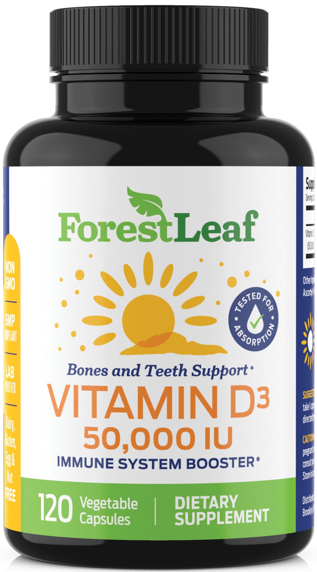 ForestLeaf - Vitamin D3 IU Weekly Supplement - Vitamin D Capsules for Bones ForestLeaf uk supplements
