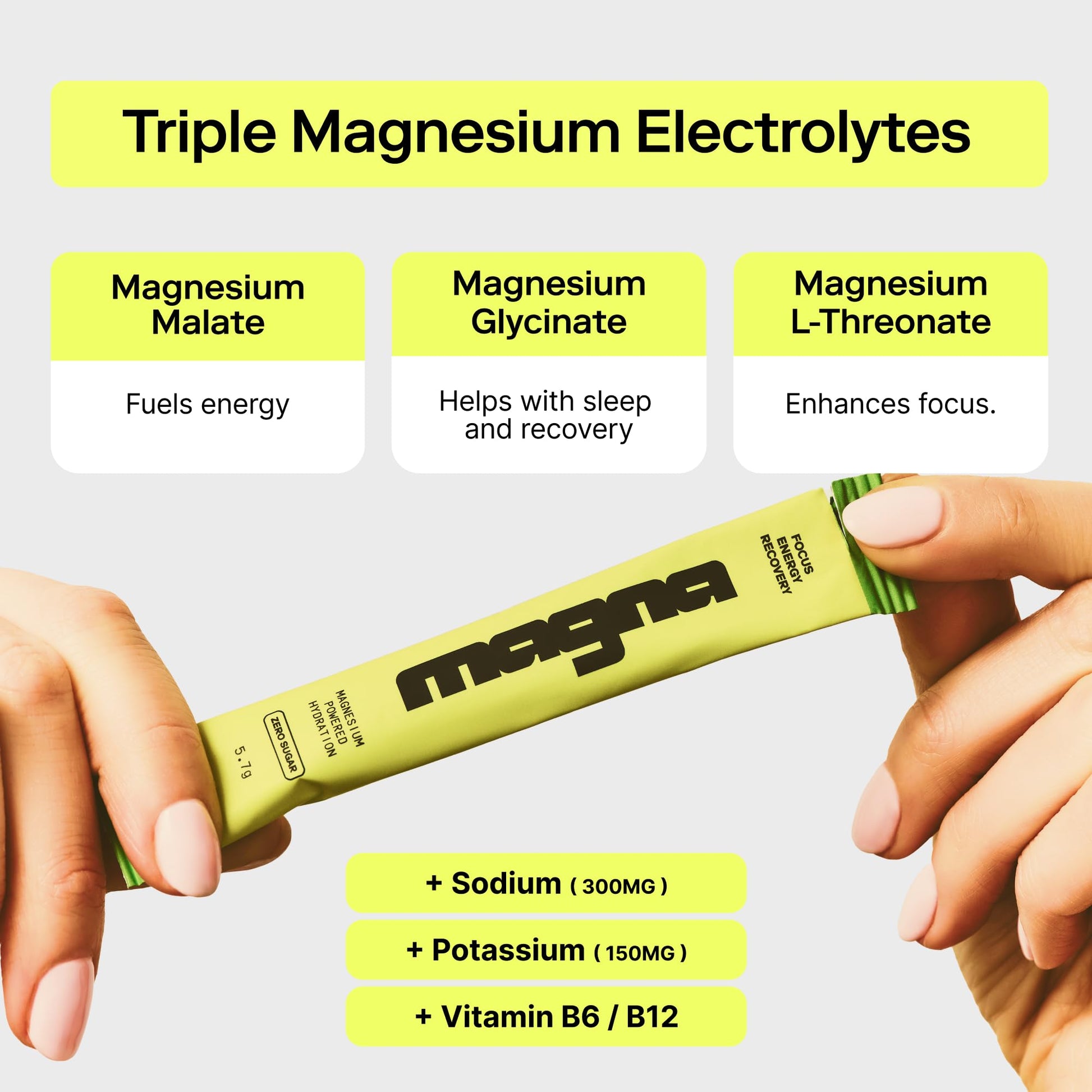 MAGNA Electrolytes Powder Drink Mix for Hydration, Energy & Focus Support with Magnesium L Threonate (28 Servings, Variety) Magna uk supplements