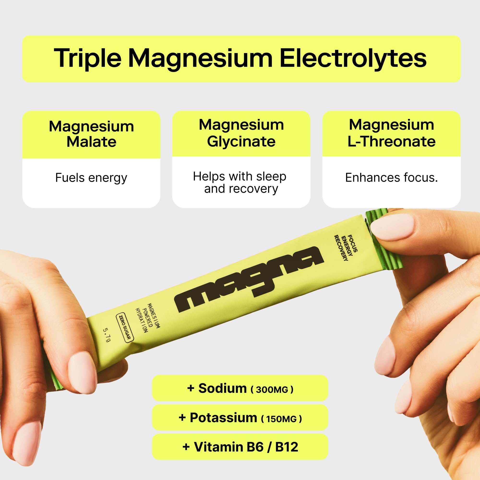 MAGNA Electrolytes Powder Drink Mix for Hydration, Energy & Focus Support with Magnesium L Threonate (28 Servings, Variety) Magna uk supplements