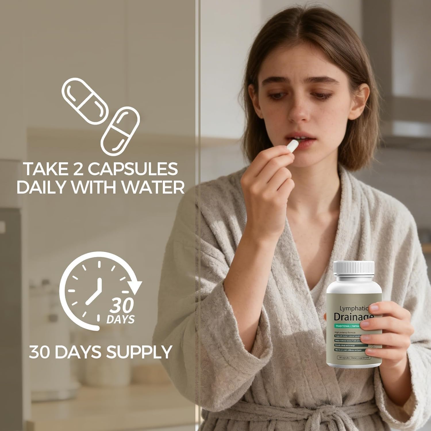 MOKA Lymphatic Drainage Capsules, New Maximum Potency Formula with Dandelion Extract, Cleavers Extract - Supports Cellulite Reduction 60 Capsules.xx MOKA uk supplements