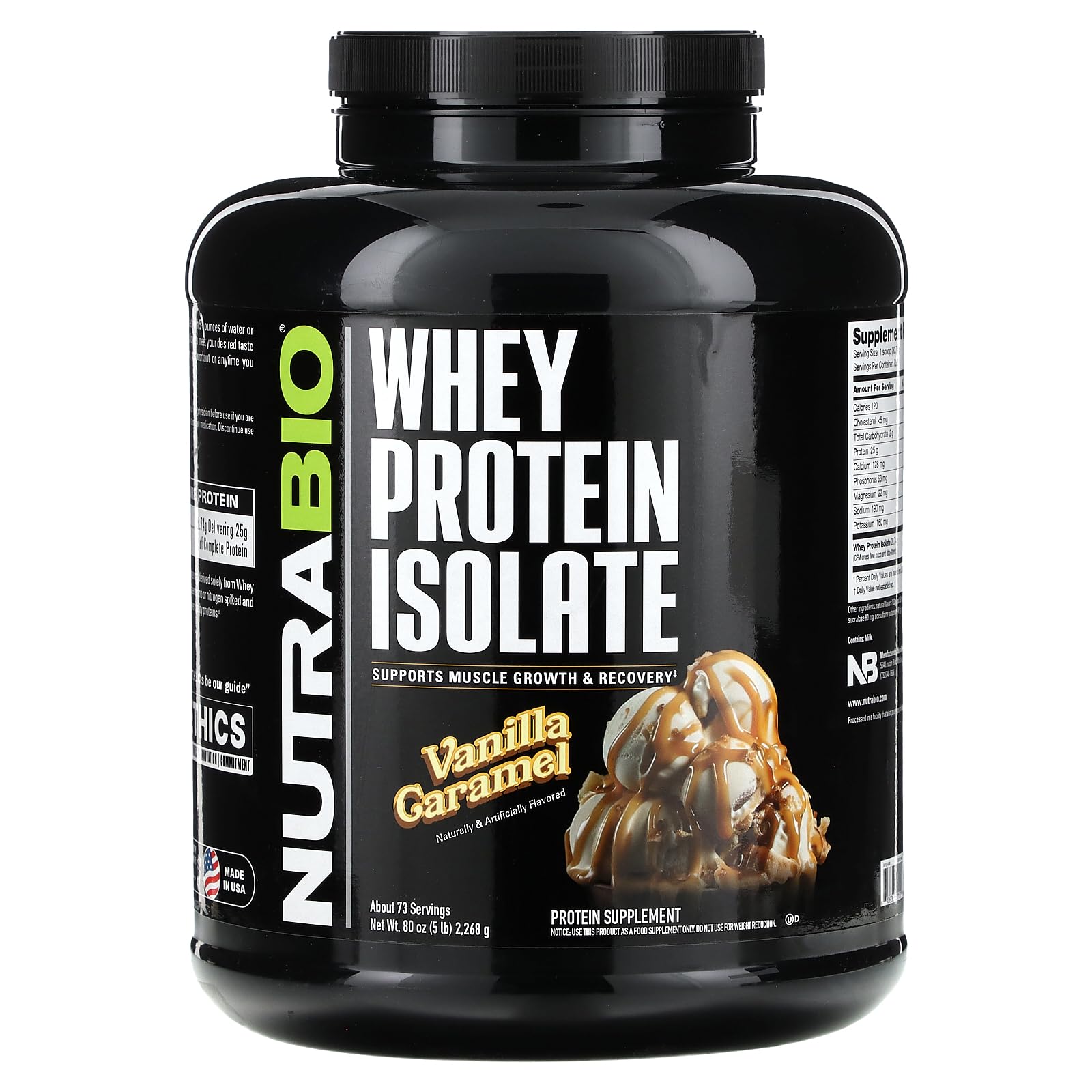 NutraBio Whey Protein Isolate Supplement – 25g of Protein Per Scoop with Complete NutraBio uk supplements